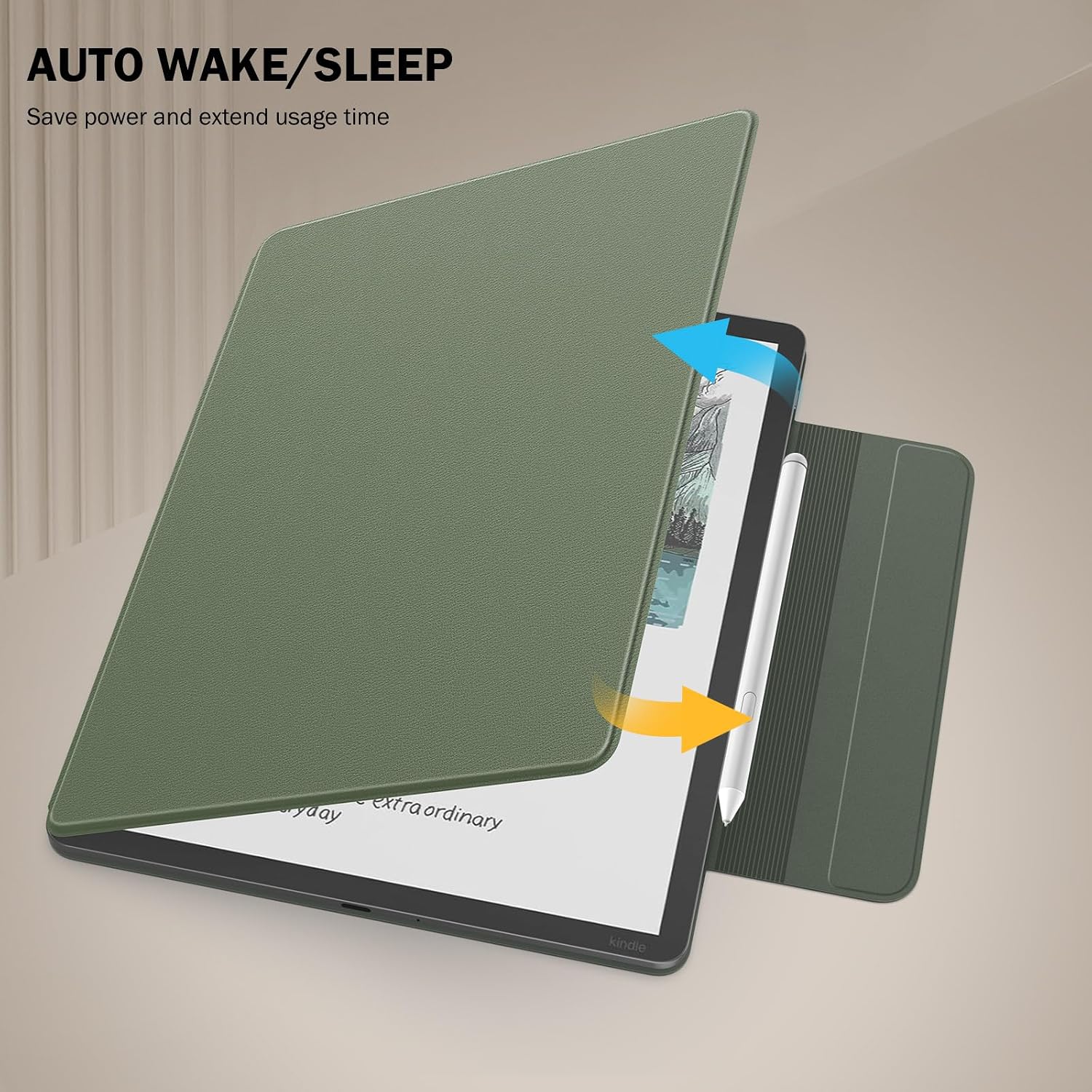 FUNDA MAGNÉTICA MOKO PARA KINDLE SCRIBE 11' 3RA GENERACIÓN Y COLORSOFT 1RA GENERACIÓN CELADÓN - 5