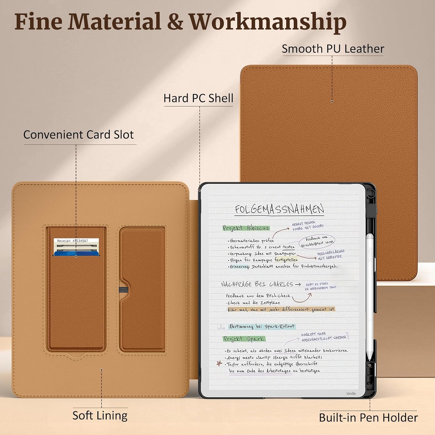 FUNDA MOKO PARA KINDLE SCRIBE 11' 2025 Y KINDLE SCRIBE COLORSOFT MARRÓN - 5