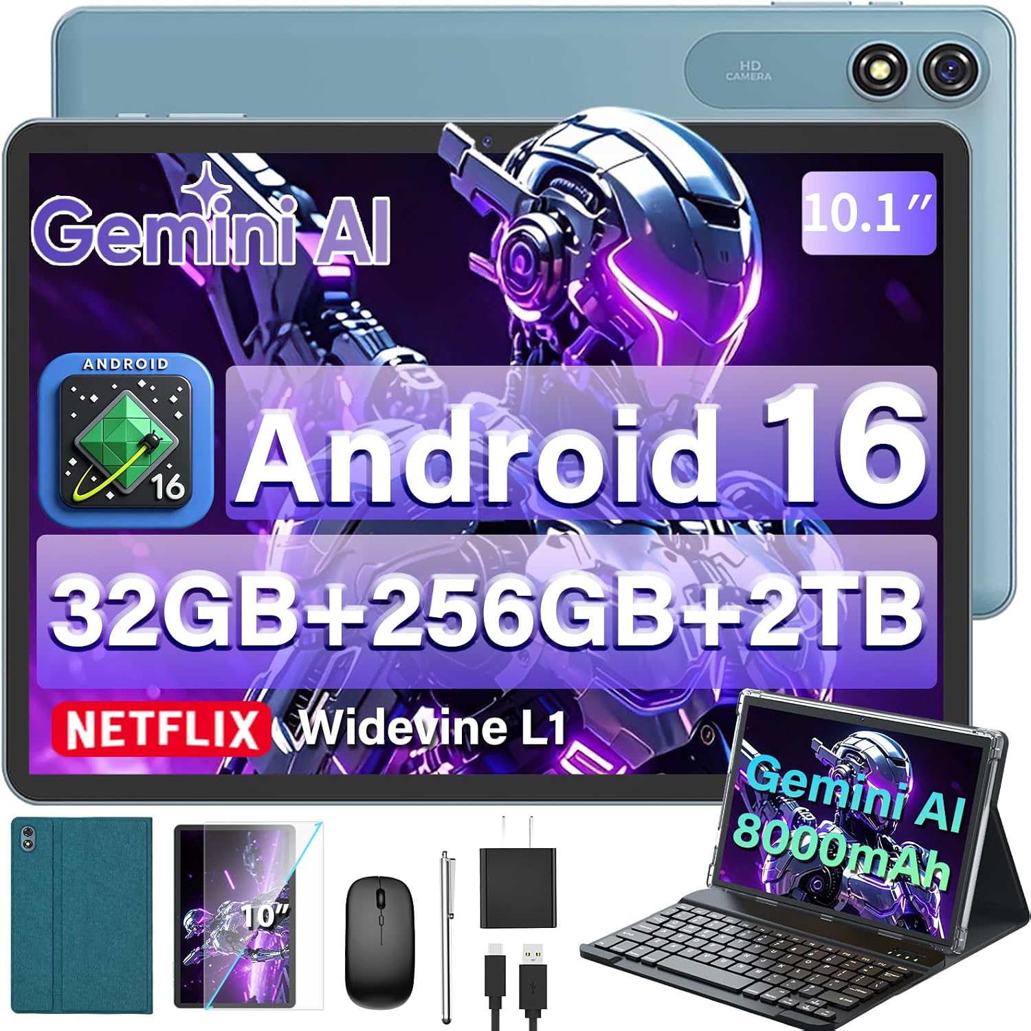 TABLET ANDROID 16 RELNDOO 10 PULGADAS 32GB RAM 256GB ALMACENAMIENTO EXPANDIBLE 2TB - 1