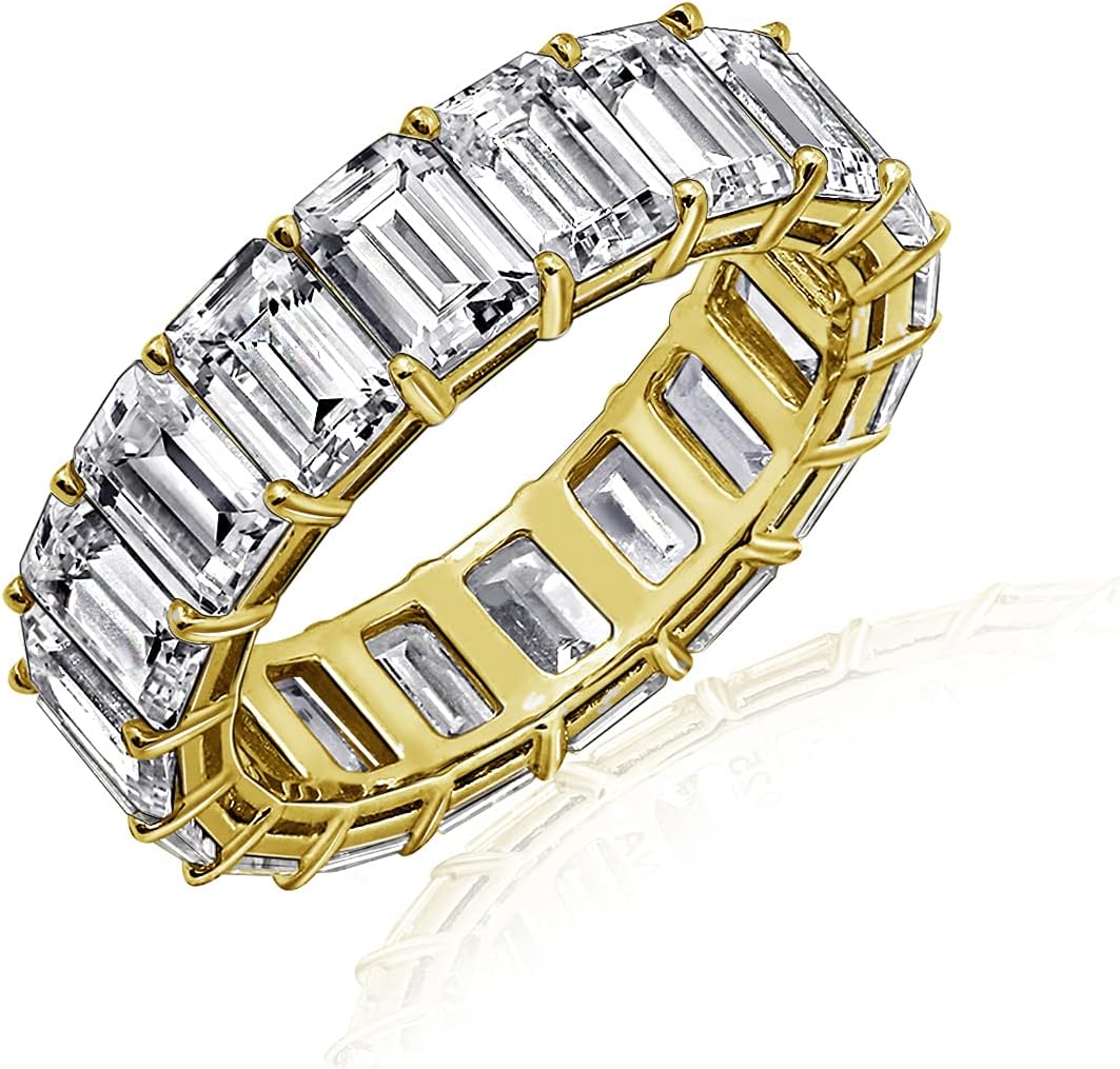 ANILLO DIAMONBLISS MARILYN MONROE ETERNITY 14K ORO AMARILLO PLATA ESTERLINA 925 TALLA 7 - 1