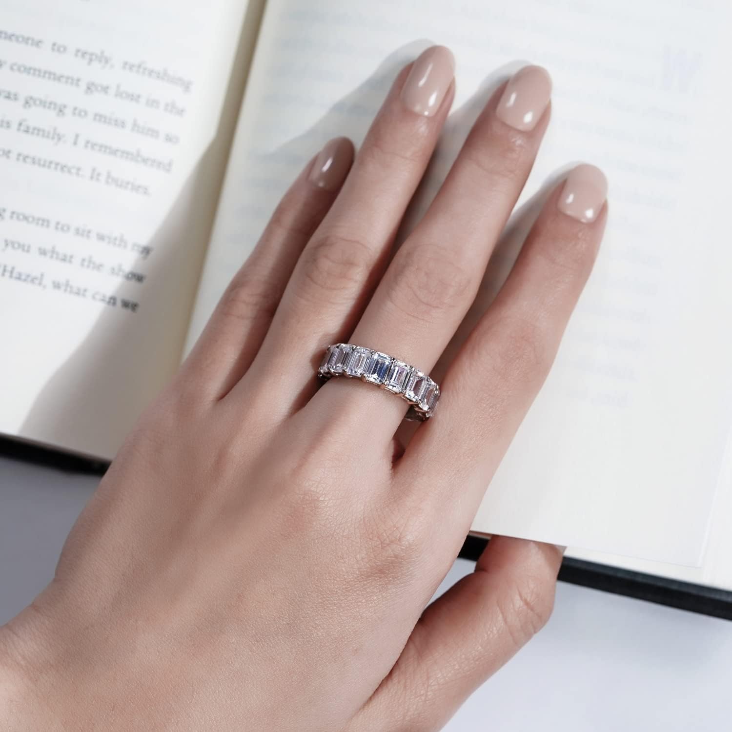 ANILLO DIAMONBLISS MARILYN MONROE ETERNITY 14K ORO AMARILLO PLATA ESTERLINA 925 TALLA 7 - 2