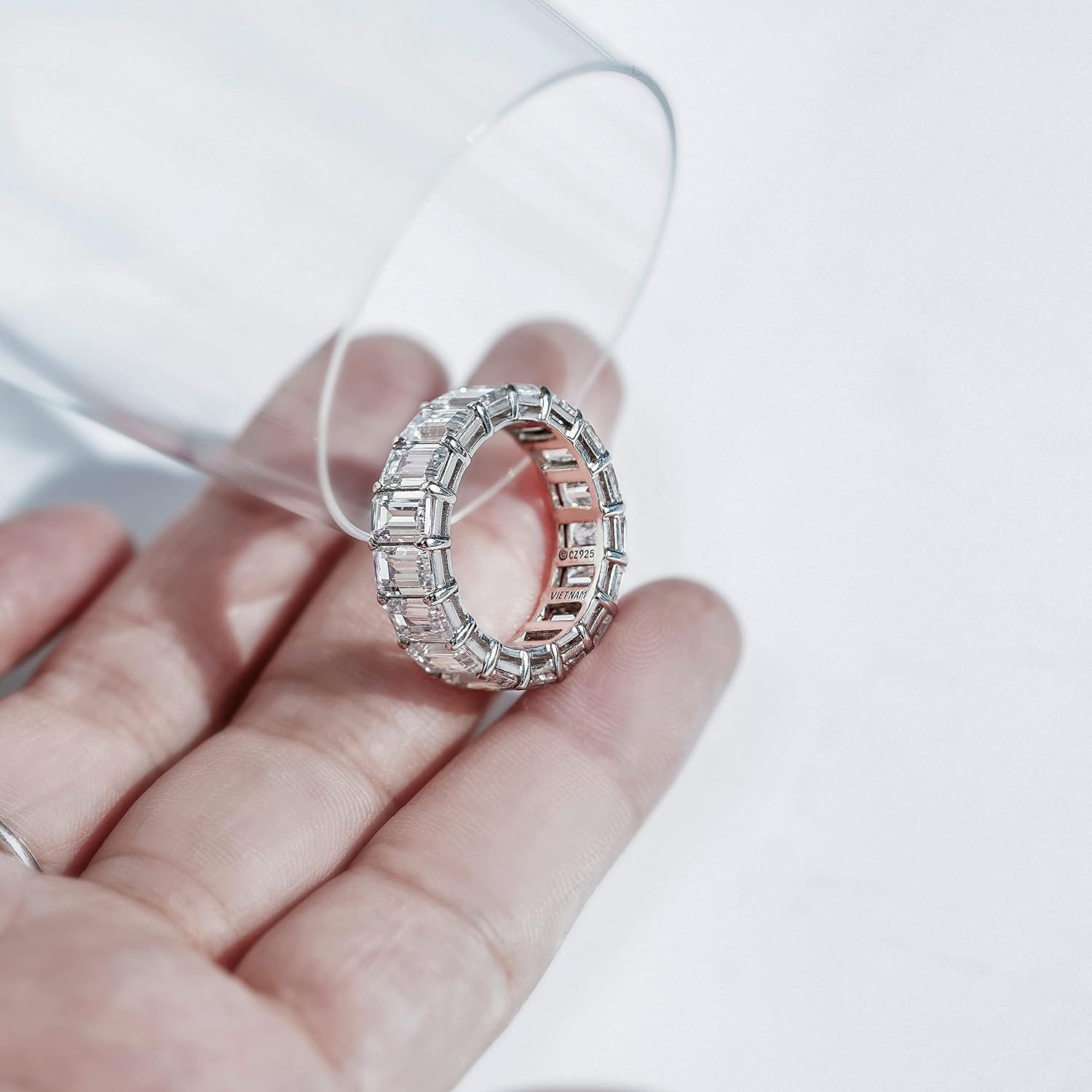 ANILLO DIAMONBLISS MARILYN MONROE ETERNITY 14K ORO AMARILLO PLATA ESTERLINA 925 TALLA 7 - 4