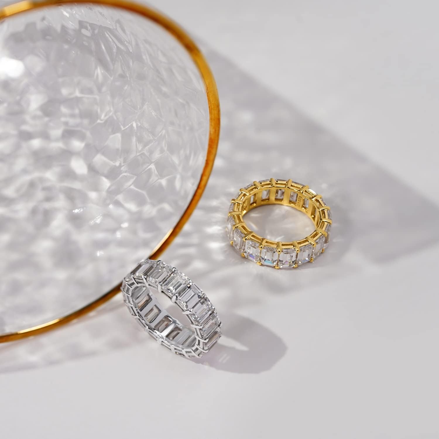 ANILLO DIAMONBLISS MARILYN MONROE ETERNITY 14K ORO AMARILLO PLATA ESTERLINA 925 TALLA 7 - 5