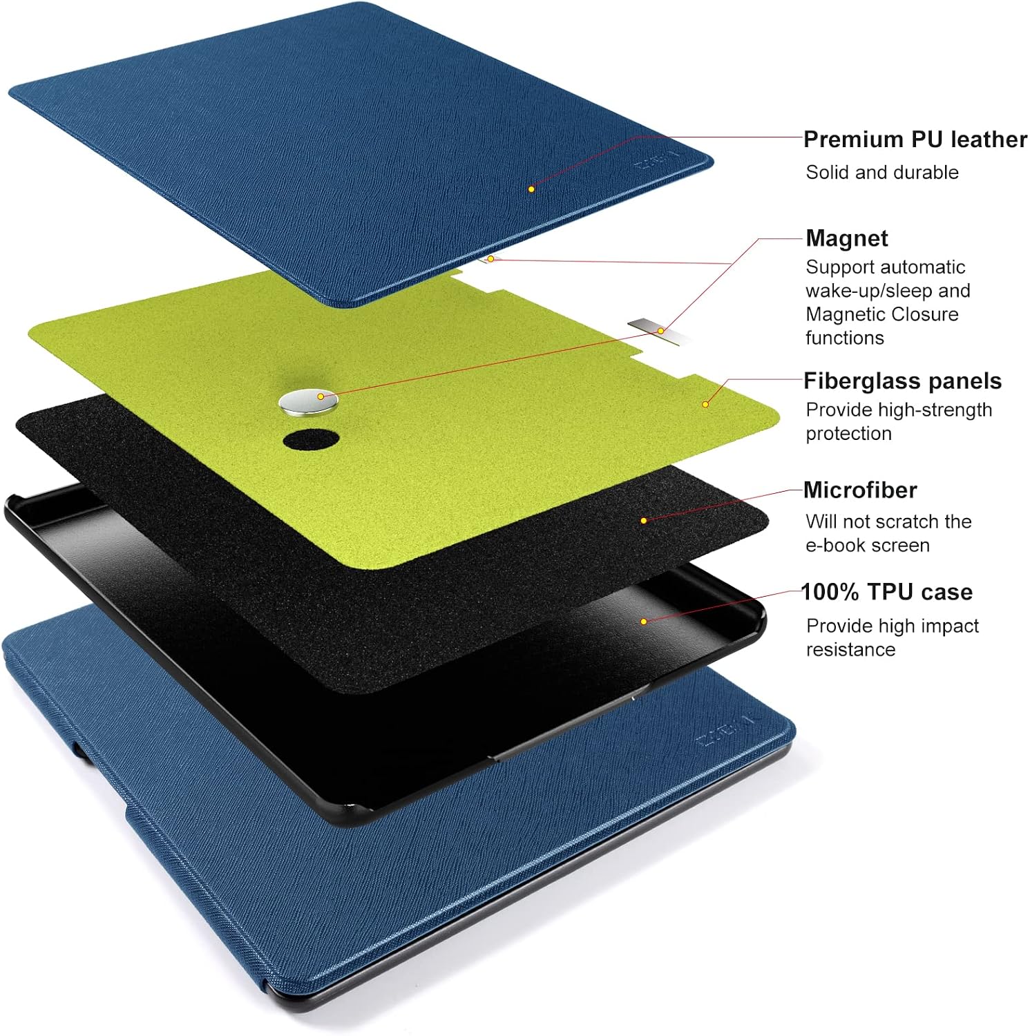 FUNDA PARA KINDLE SCRIBE COBAK PU LEATHER CON AUTO SLEEP WAKE Y SOPORTE PARA LÁPIZ 10.2' 2022 Y 2024 - 2