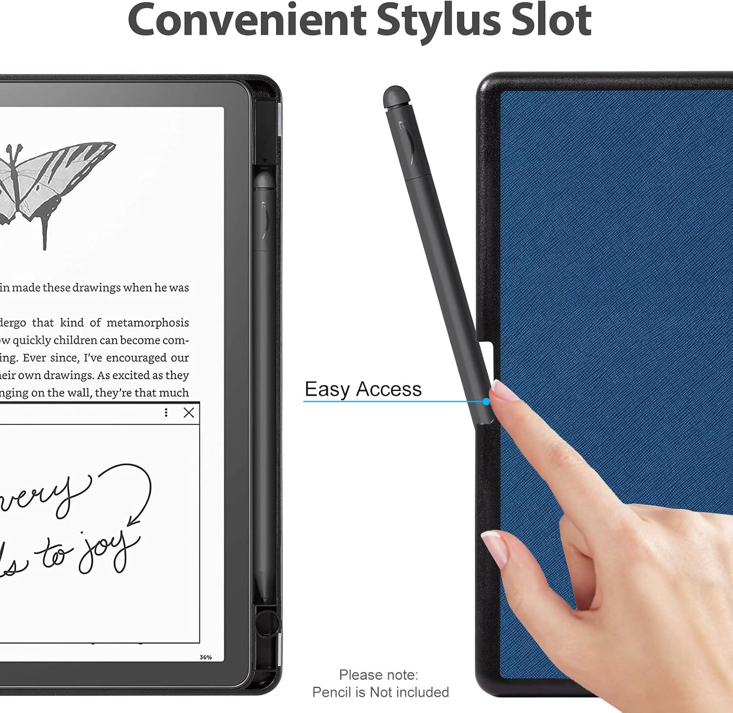 FUNDA PARA KINDLE SCRIBE COBAK PU LEATHER CON AUTO SLEEP WAKE Y SOPORTE PARA LÁPIZ 10.2' 2022 Y 2024 - 3