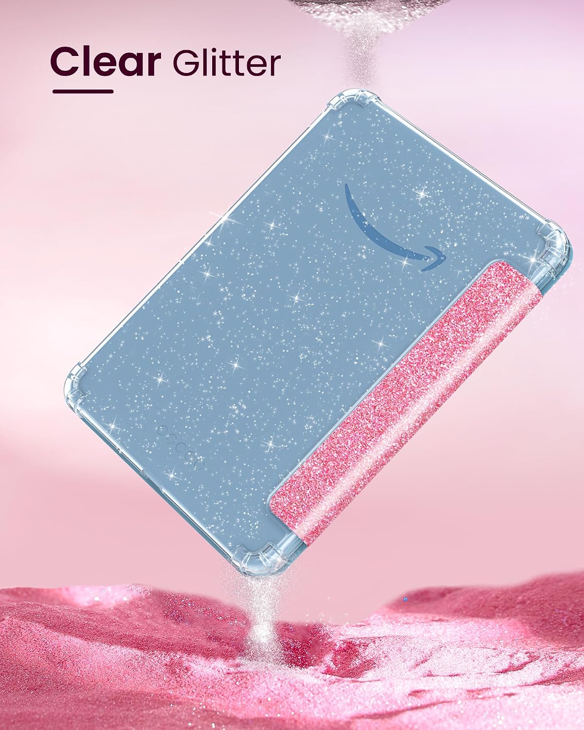FUNDA MOKO PARA KINDLE BASIC 6' 12ª GENERACIÓN 2026 ROSA GLITTER - 2
