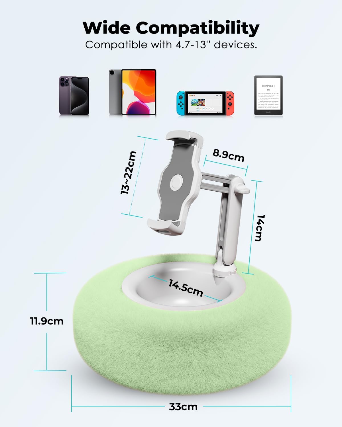 SOPORTE PARA TABLET VIOZON MODELO PILLOW VERDE COMPATIBLE 4.7-13 PULGADAS - 3