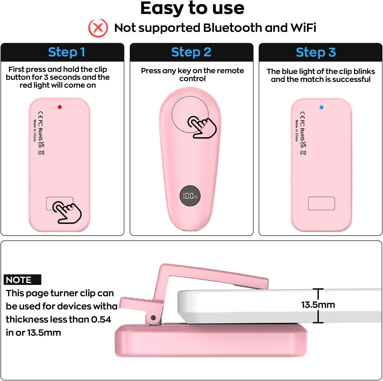 CONTROL REMOTO PARA PASAR PÁGINA GEKVIVE PARA KINDLE PAPERWHITE SCRIBE - 5
