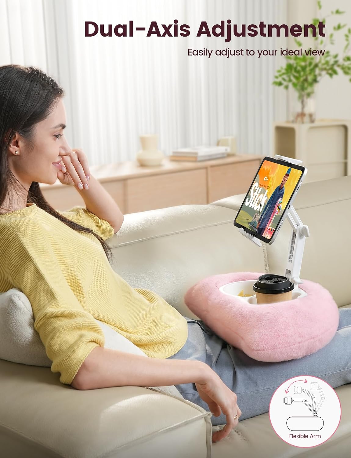 SOPORTE PARA TABLET LAMICALL CON ALMOHADILLA Y BRAZO EXTENSIBLE PARA KINDLE Y IPAD - 2