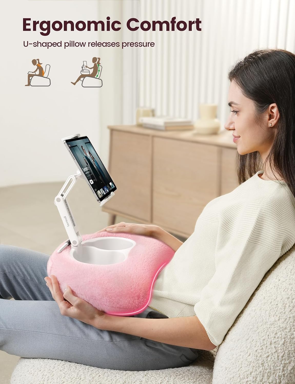 SOPORTE PARA TABLET LAMICALL CON ALMOHADILLA Y BRAZO EXTENSIBLE PARA KINDLE Y IPAD - 3