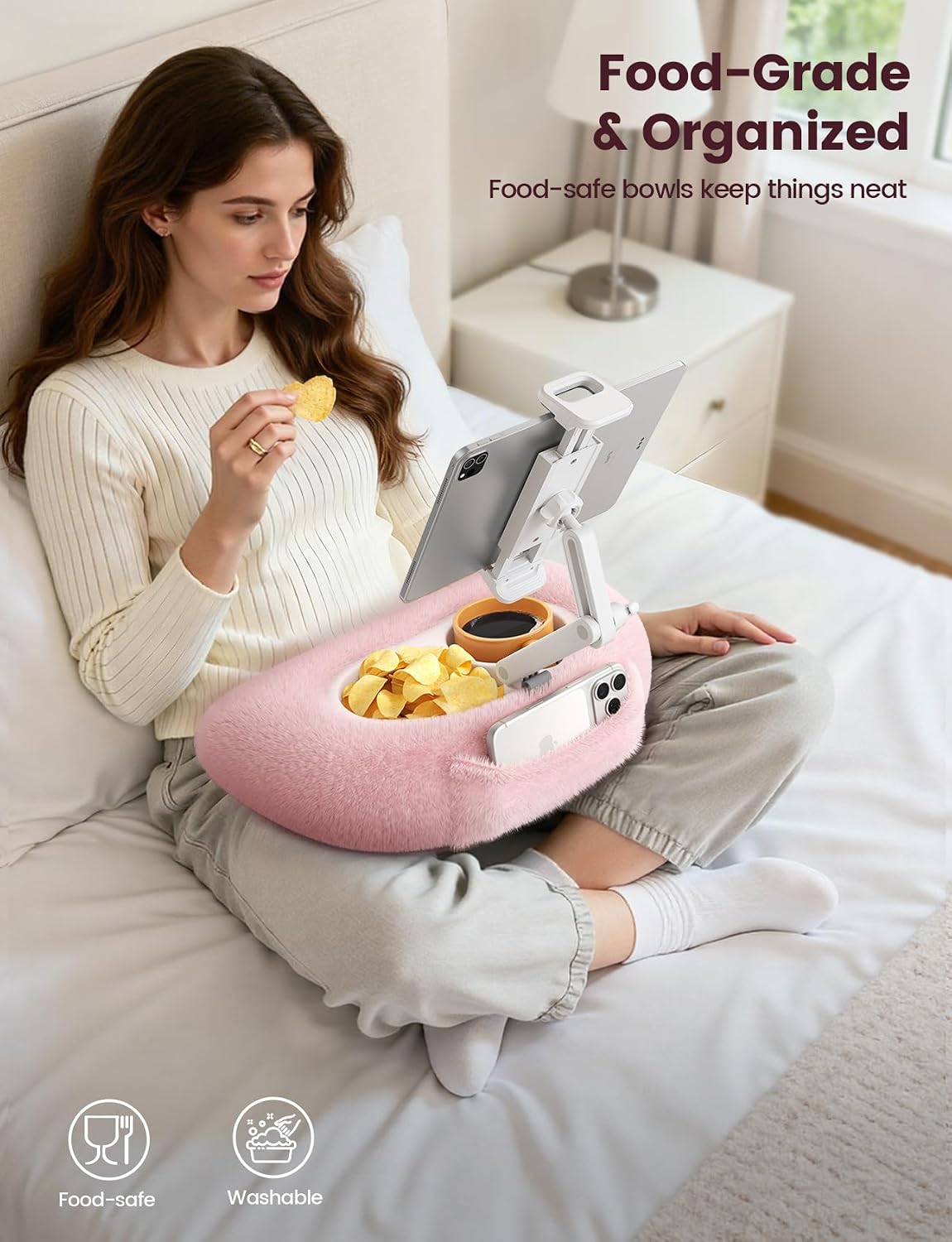SOPORTE PARA TABLET LAMICALL CON ALMOHADILLA Y BRAZO EXTENSIBLE PARA KINDLE Y IPAD - 4