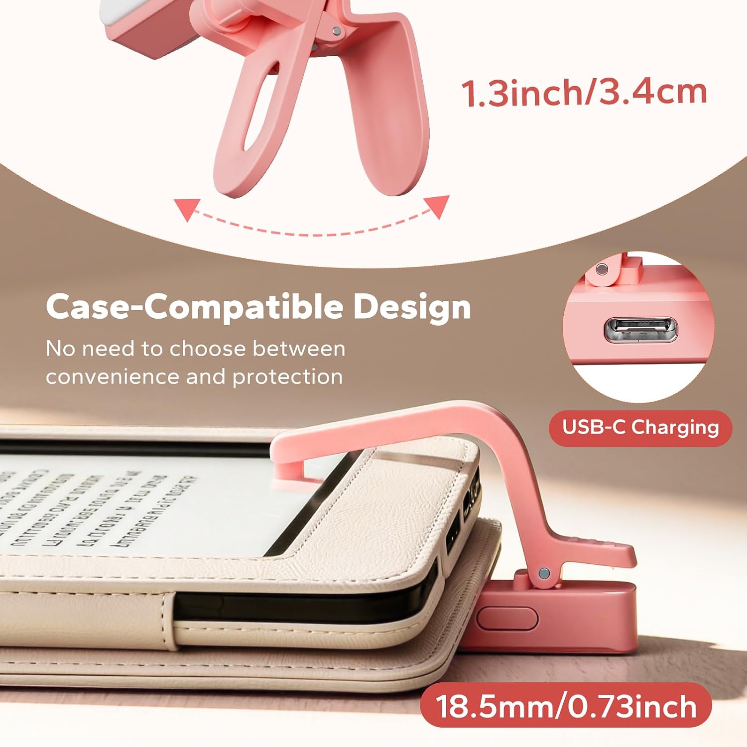 CONTROL REMOTO SYCELU K3 PARA KINDLE CON LUZ PARA LECTURA Y TEMPORIZADOR ROSA - 3