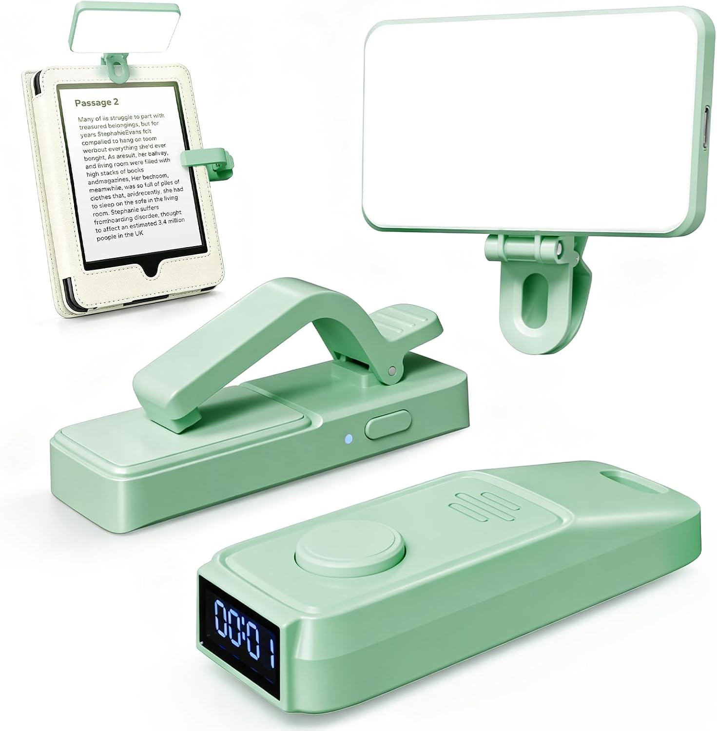 CONTROL REMOTO SYCELU K3 VERDE PARA KINDLE CON LUZ Y TEMPORIZADOR DE LECTURA - 1