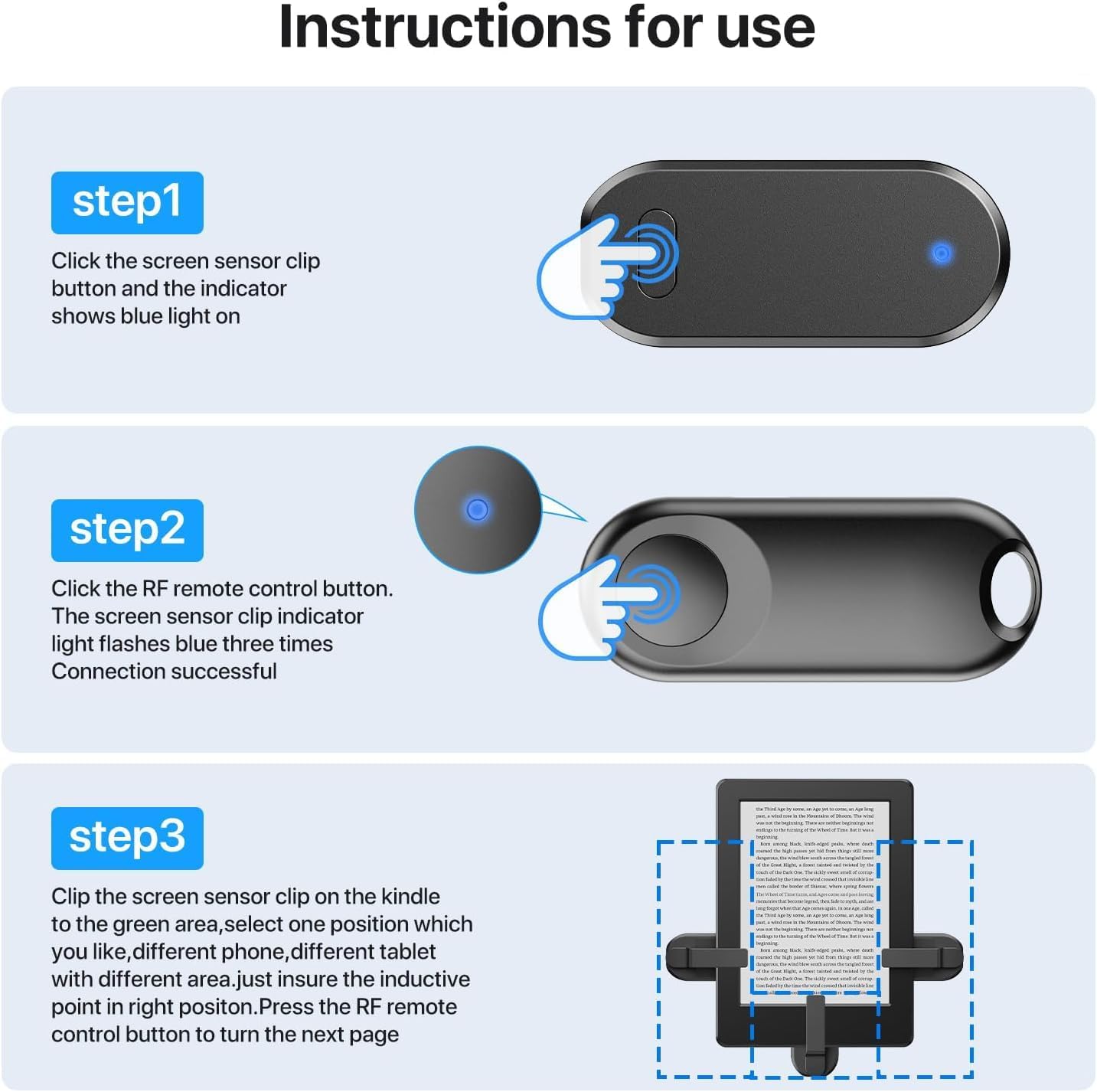CONTROL REMOTO RF SYCELU PARA KINDLE PAPERWHITE Y TABLETS NEGRO - 5