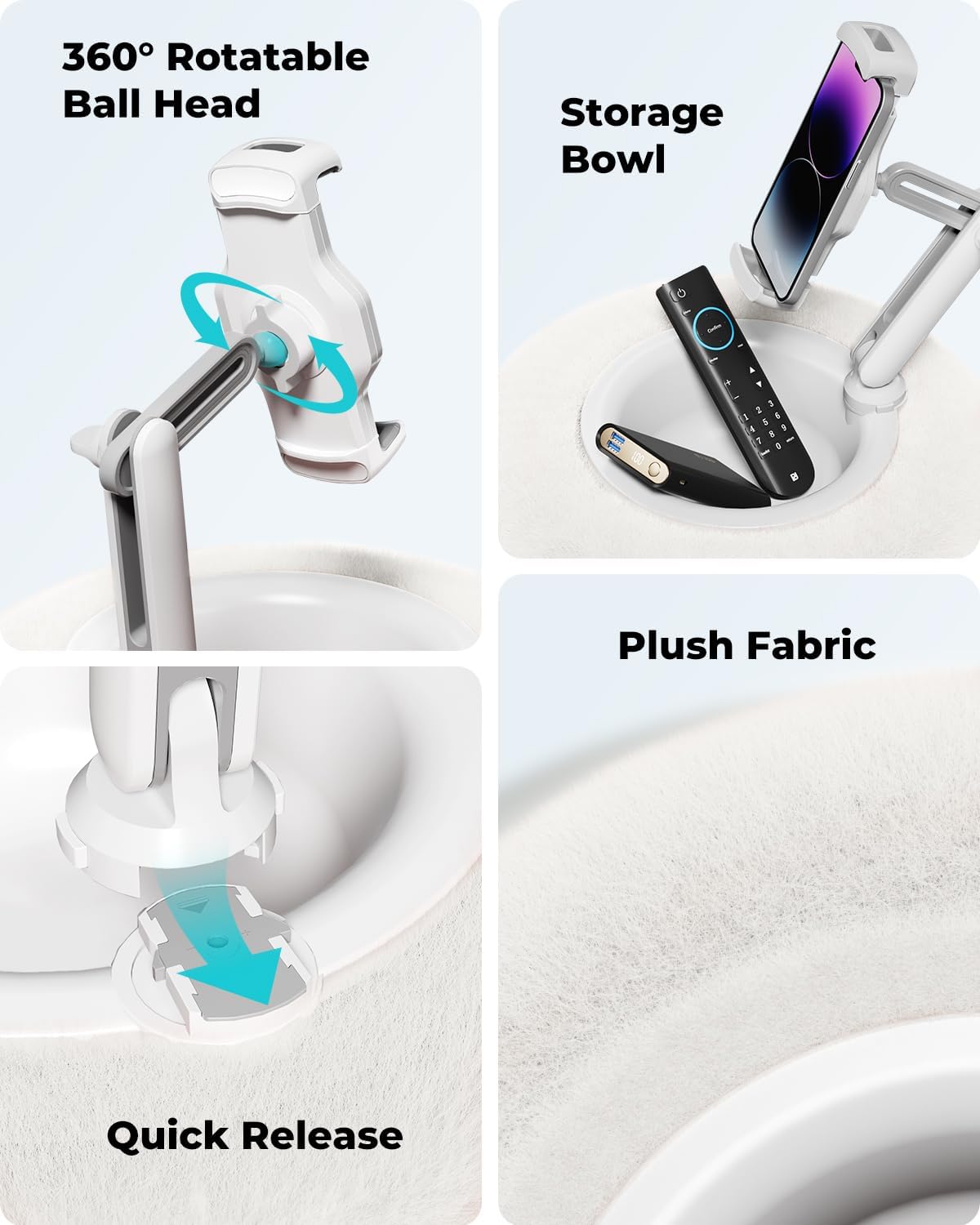 SOPORTE PARA TABLET VIOZON MODELO PILLOW COMPATIBLE 4.7-13 PULGADAS BLANCO - 5