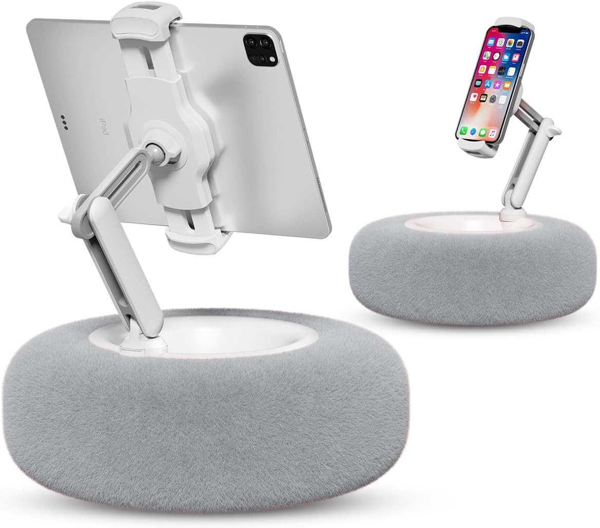 SOPORTE PARA TABLET VIOZON CON ALMOHADILLA, COMPATIBLE CON TELÉFONOS Y TABLETS DE 4.7' A 13', COLOR GRIS - 1
