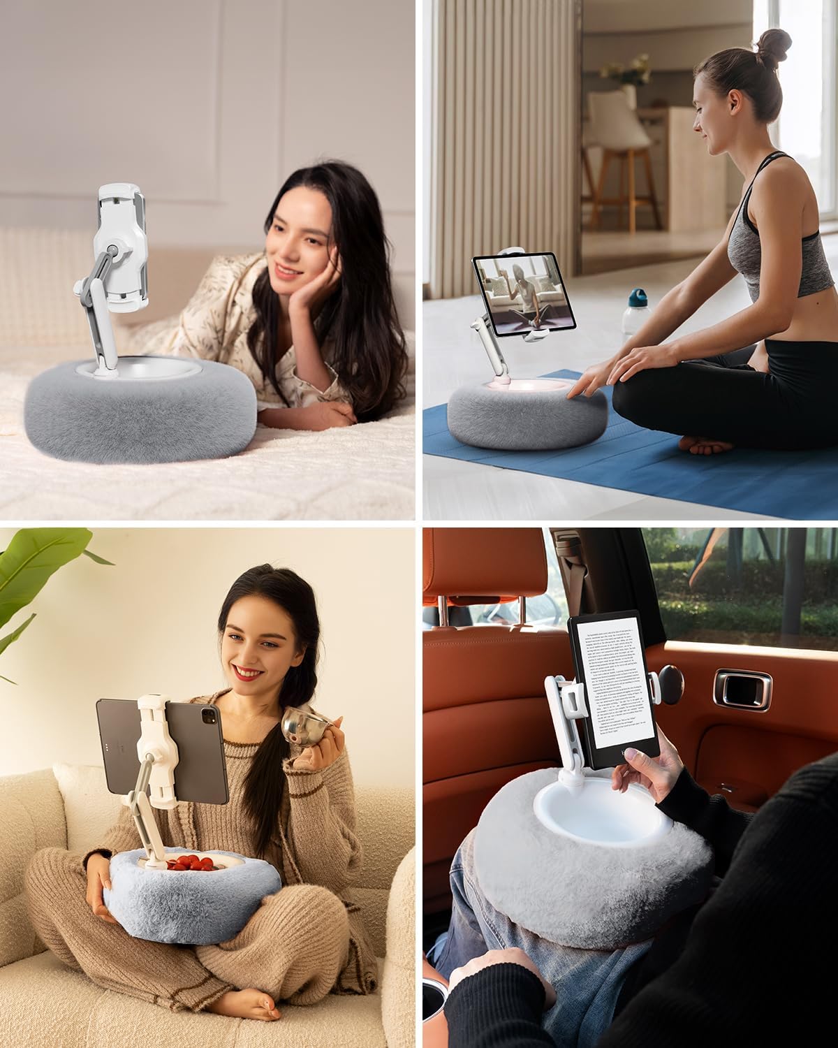 SOPORTE PARA TABLET VIOZON CON ALMOHADILLA, COMPATIBLE CON TELÉFONOS Y TABLETS DE 4.7' A 13', COLOR GRIS - 2