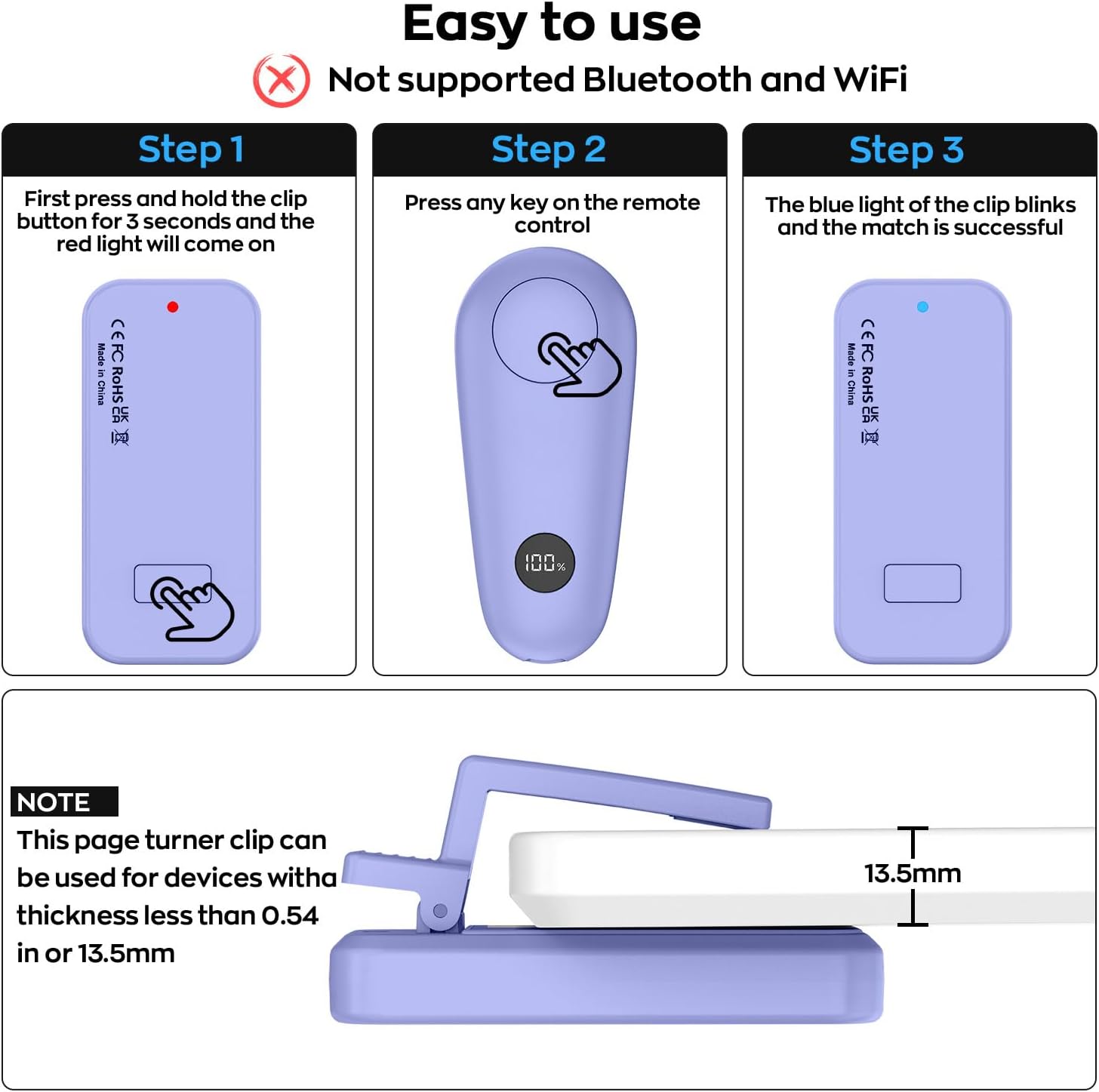 CONTROL REMOTO PARA PASAR PÁGINAS GEKVIVE PARA KINDLE PAPERWHITE Y SCRIBE - 4