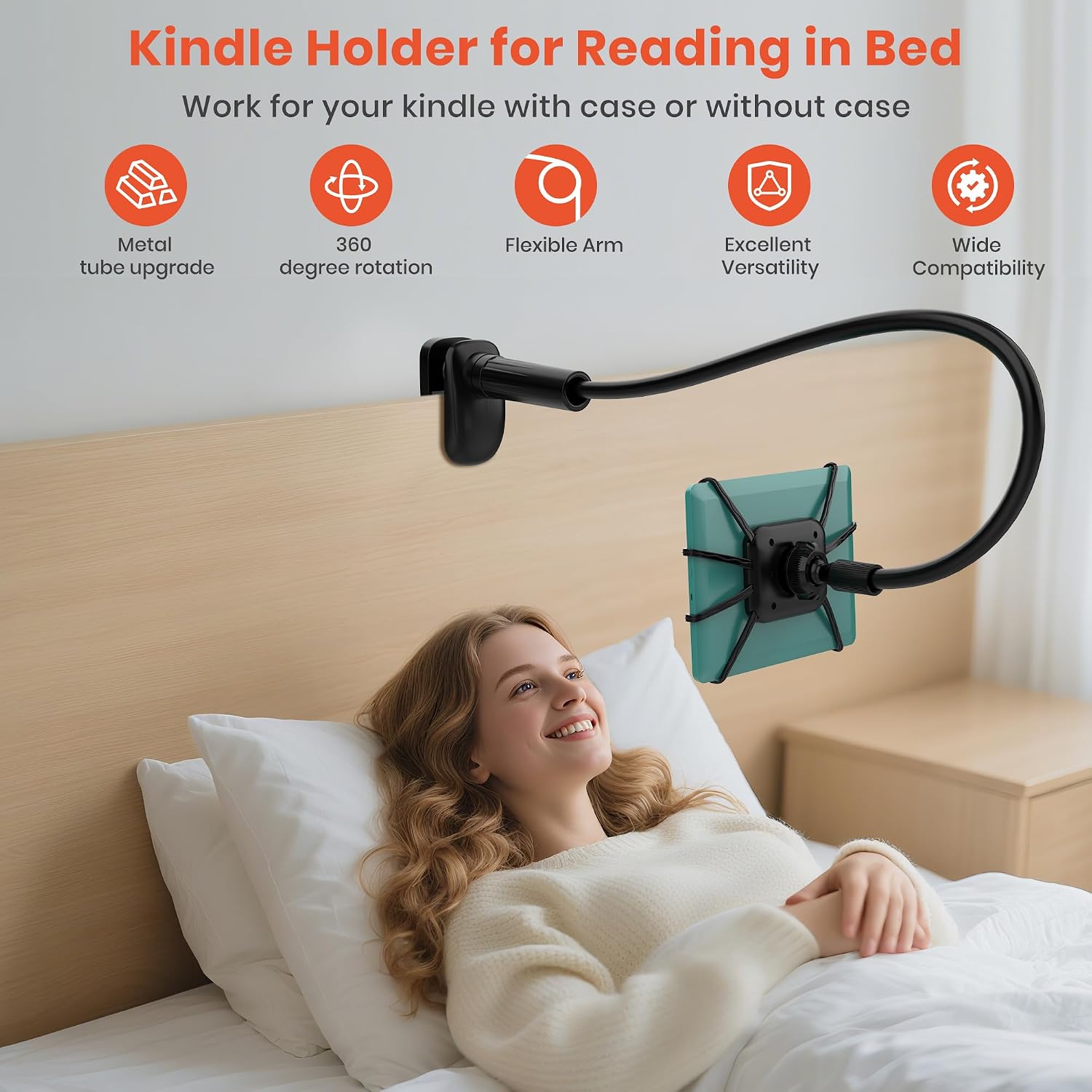 SOPORTE GOOSENECK PARA KINDLE Y CELULAR NUSICAN 4 A 8 PULGADAS - 2