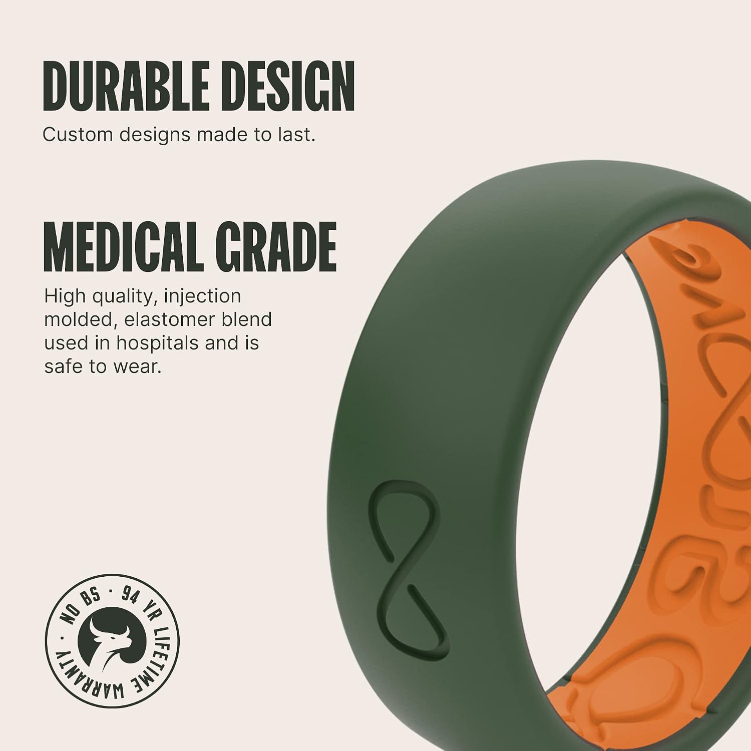 ANILLO DE SILICONA PARA HOMBRE GROOVE LIFE TALLA 11 FLEXIBLE Y TRANSPIRABLE - 2