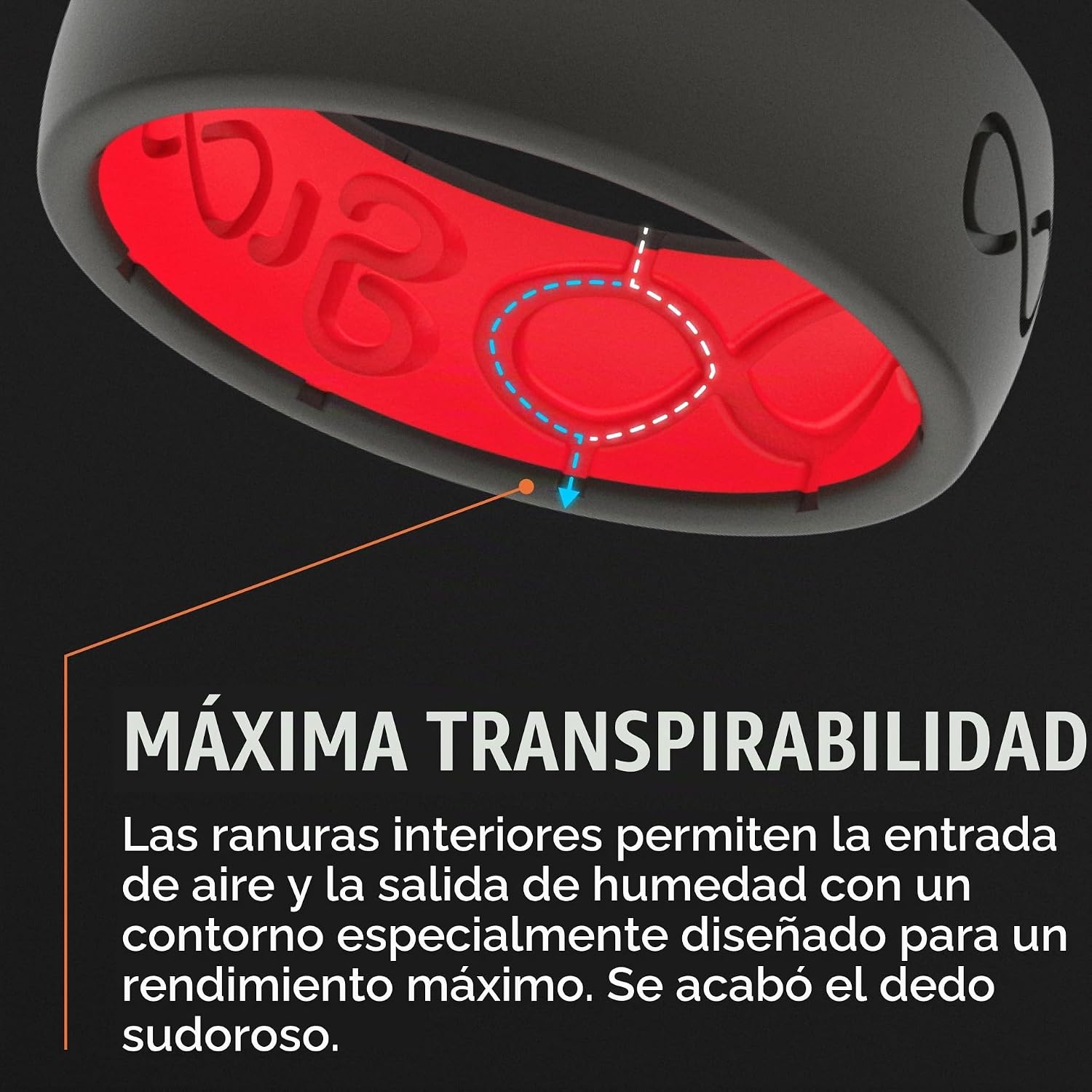 ANILLO DE SILICONA PARA HOMBRE GROOVE LIFE FLEXIBLE Y TRANSPIRABLE - 2