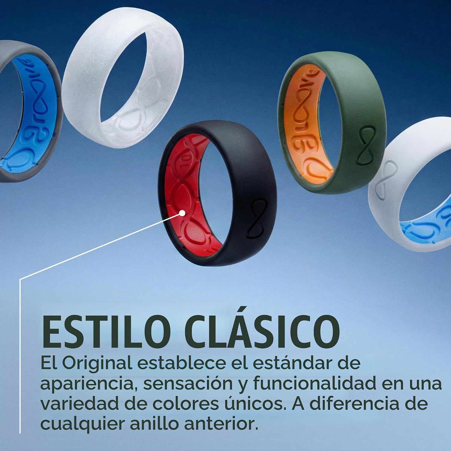 ANILLO DE SILICONA PARA HOMBRE GROOVE LIFE FLEXIBLE Y TRANSPIRABLE - 3
