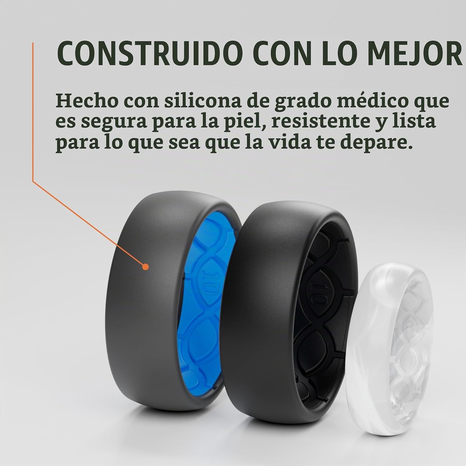 ANILLO DE SILICONA PARA HOMBRE GROOVE LIFE FLEXIBLE Y TRANSPIRABLE - 4