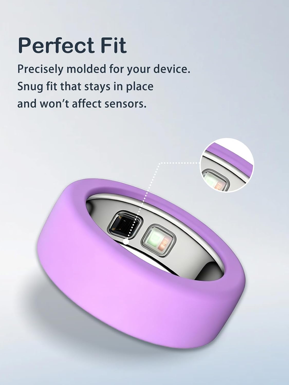 FUNDA DE SILICONA PARA OURA RING 5 UYRUREL M 10-13 MINT GREEN Y PURPLE 2 UNIDADES - 4