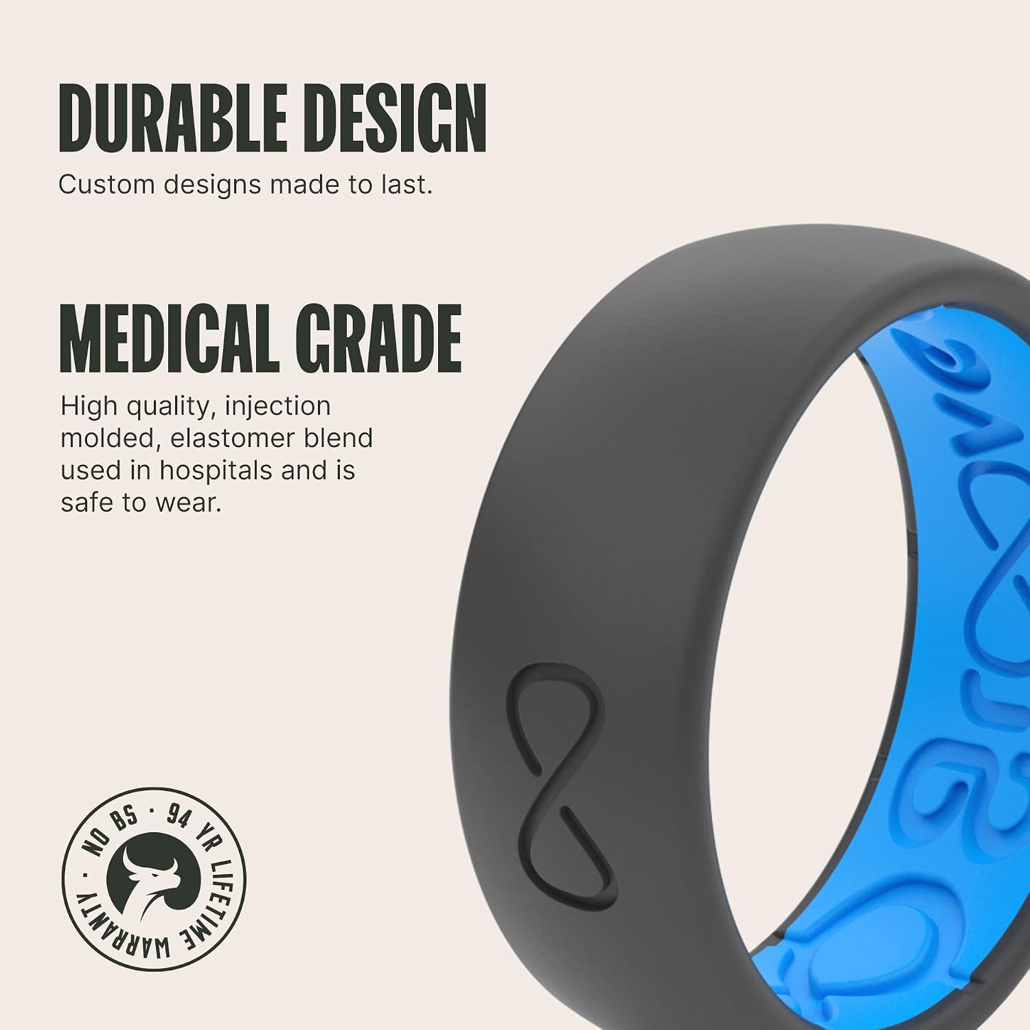ANILLO DE SILICONA PARA HOMBRE GROOVE LIFE FLEXIBLE Y TRANSPIRABLE - 2