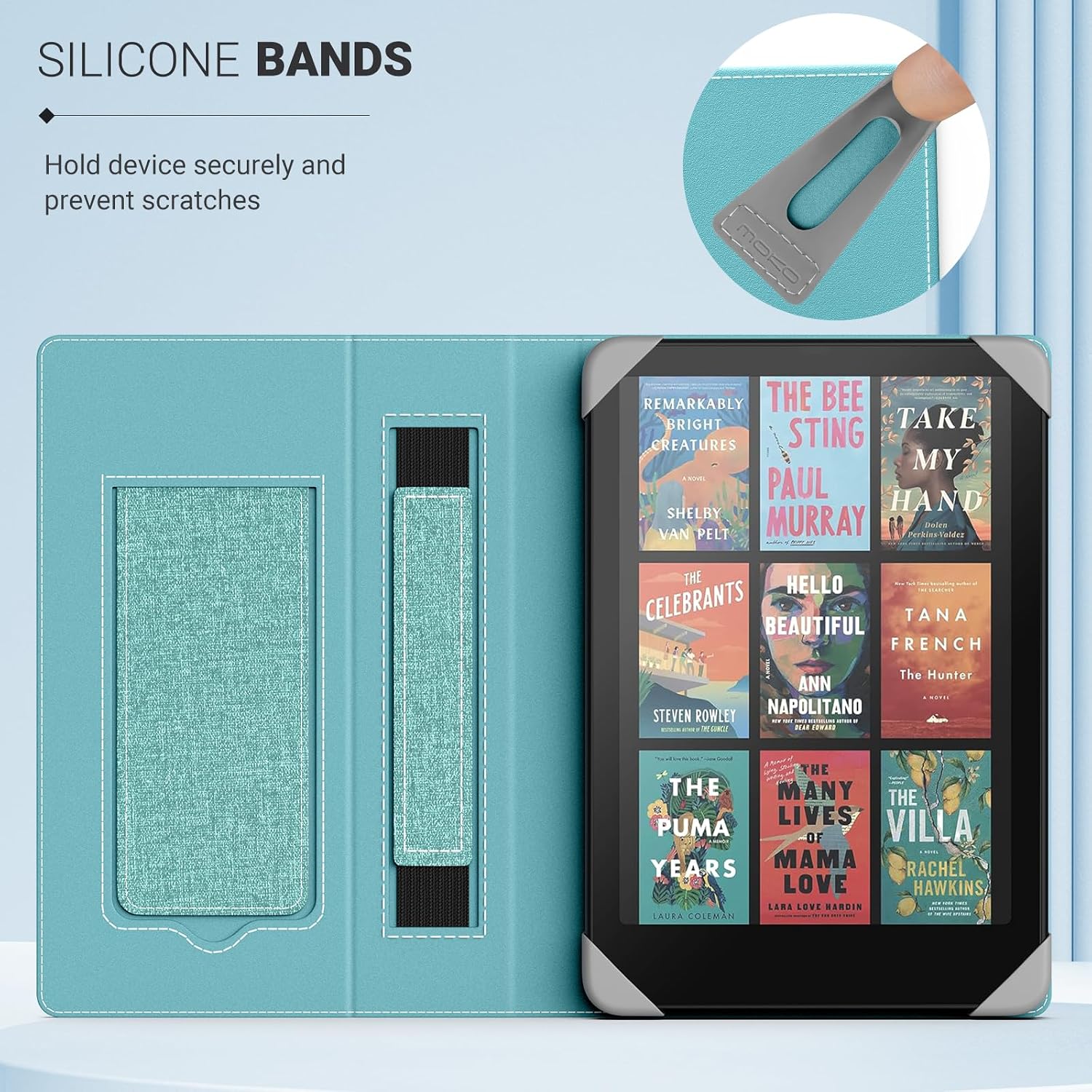 FUNDA UNIVERSAL MOKO PARA EREADERS Y TABLETS 6.8-7 PULGADAS DENIM VERDE - 3