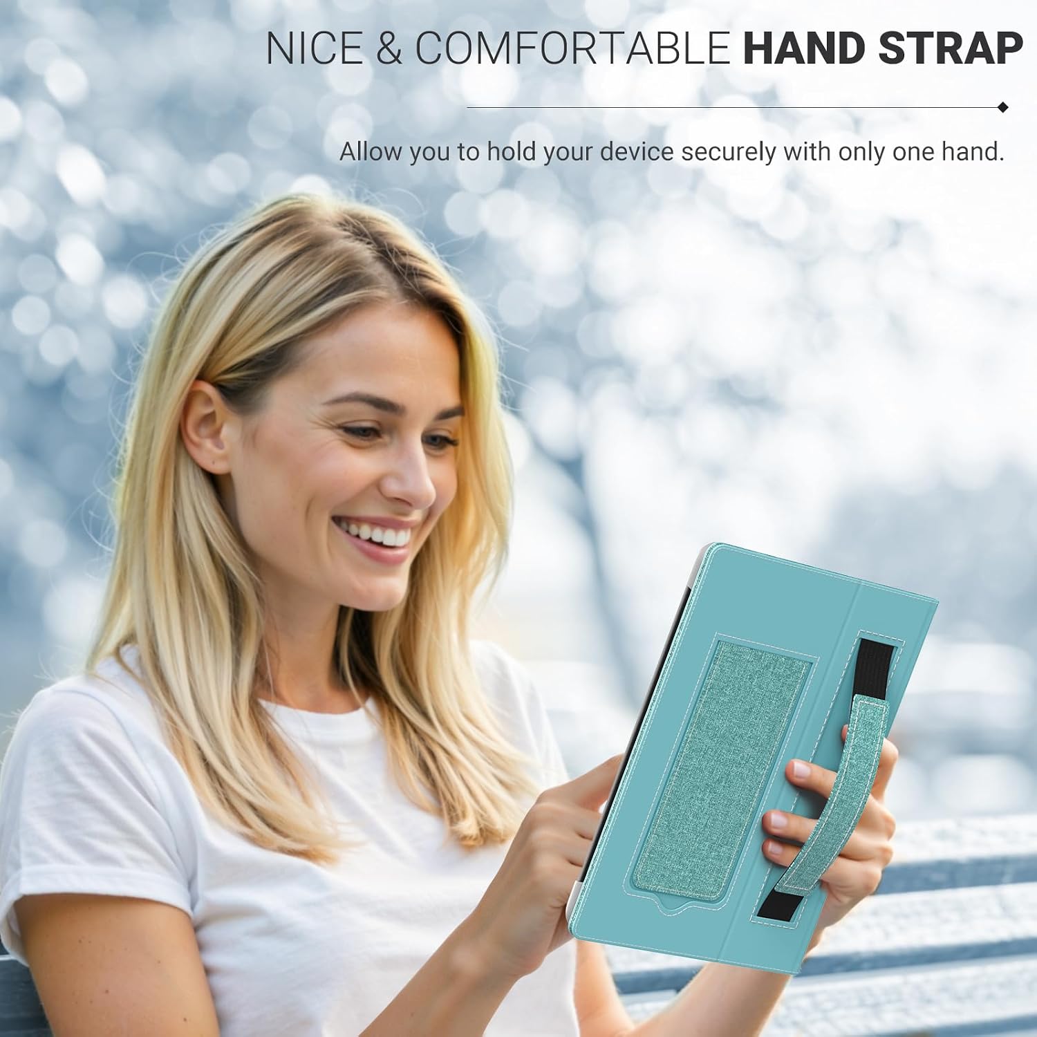 FUNDA UNIVERSAL MOKO PARA EREADERS Y TABLETS 6.8-7 PULGADAS DENIM VERDE - 4