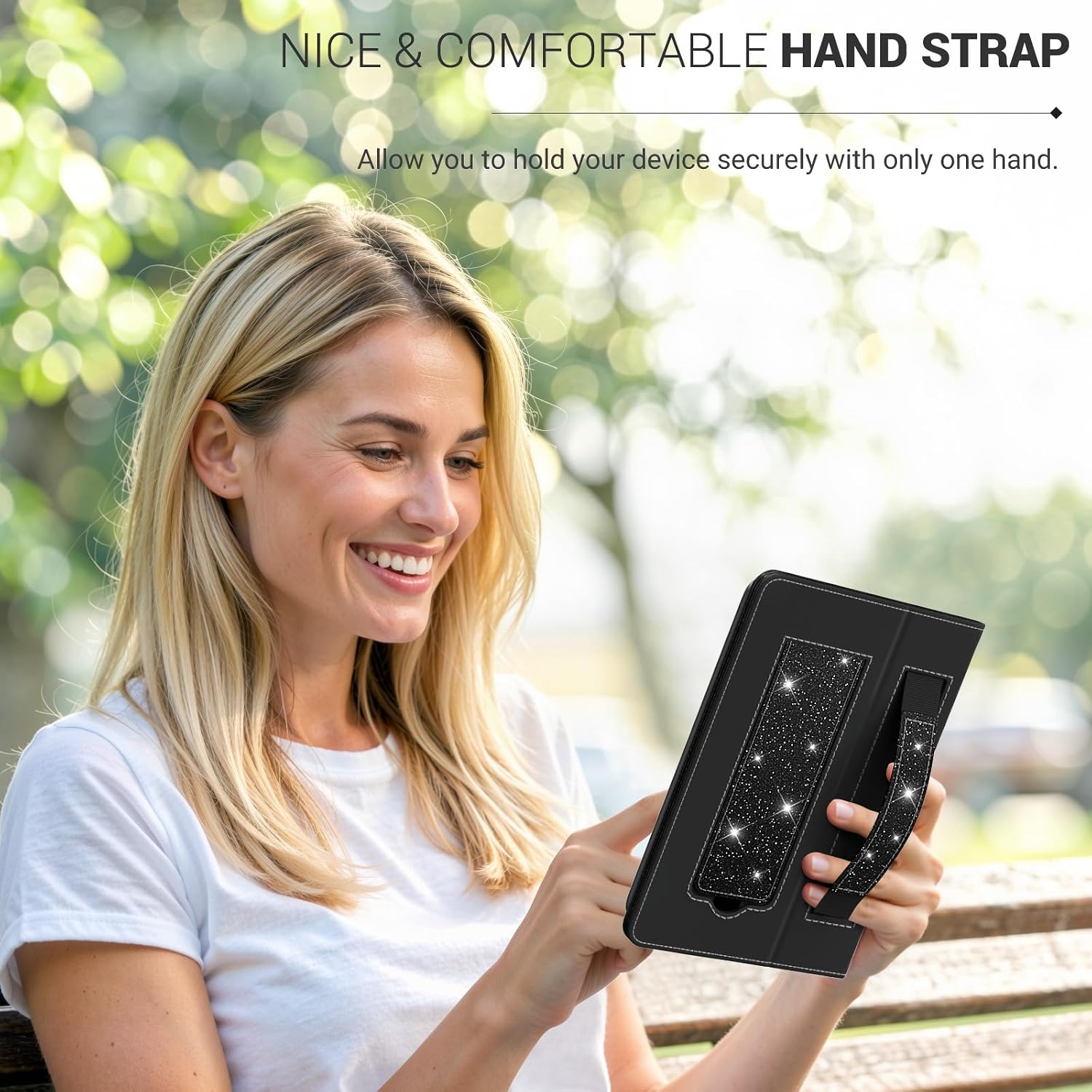 FUNDA UNIVERSAL PARA TABLETS Y EREADERS 6 PULGADAS MOKO NEGRO GLITTER - 4