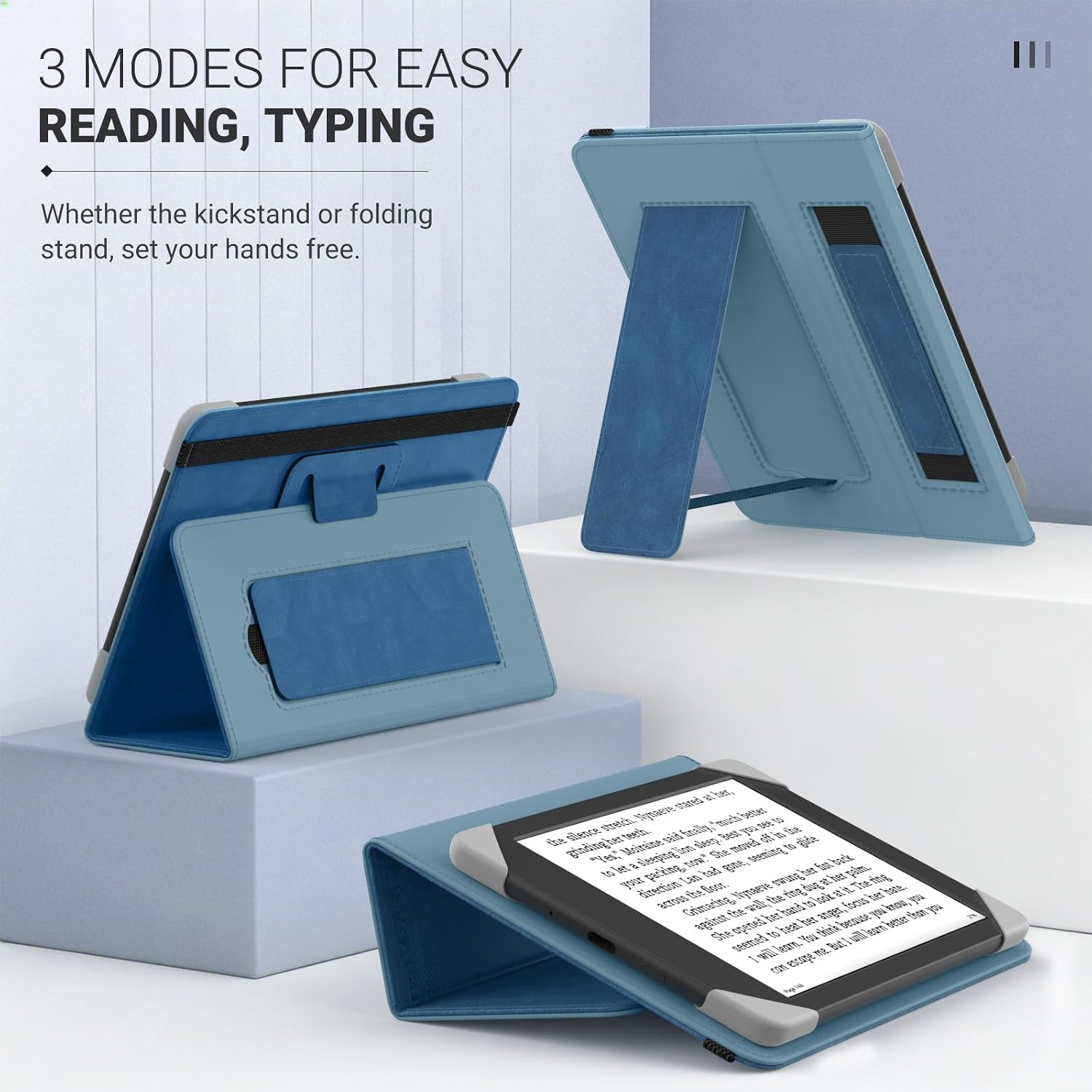 FUNDA UNIVERSAL PARA EREADERS Y TABLETS 6 PULGADAS MOKO AZUL VINTAGE - 5