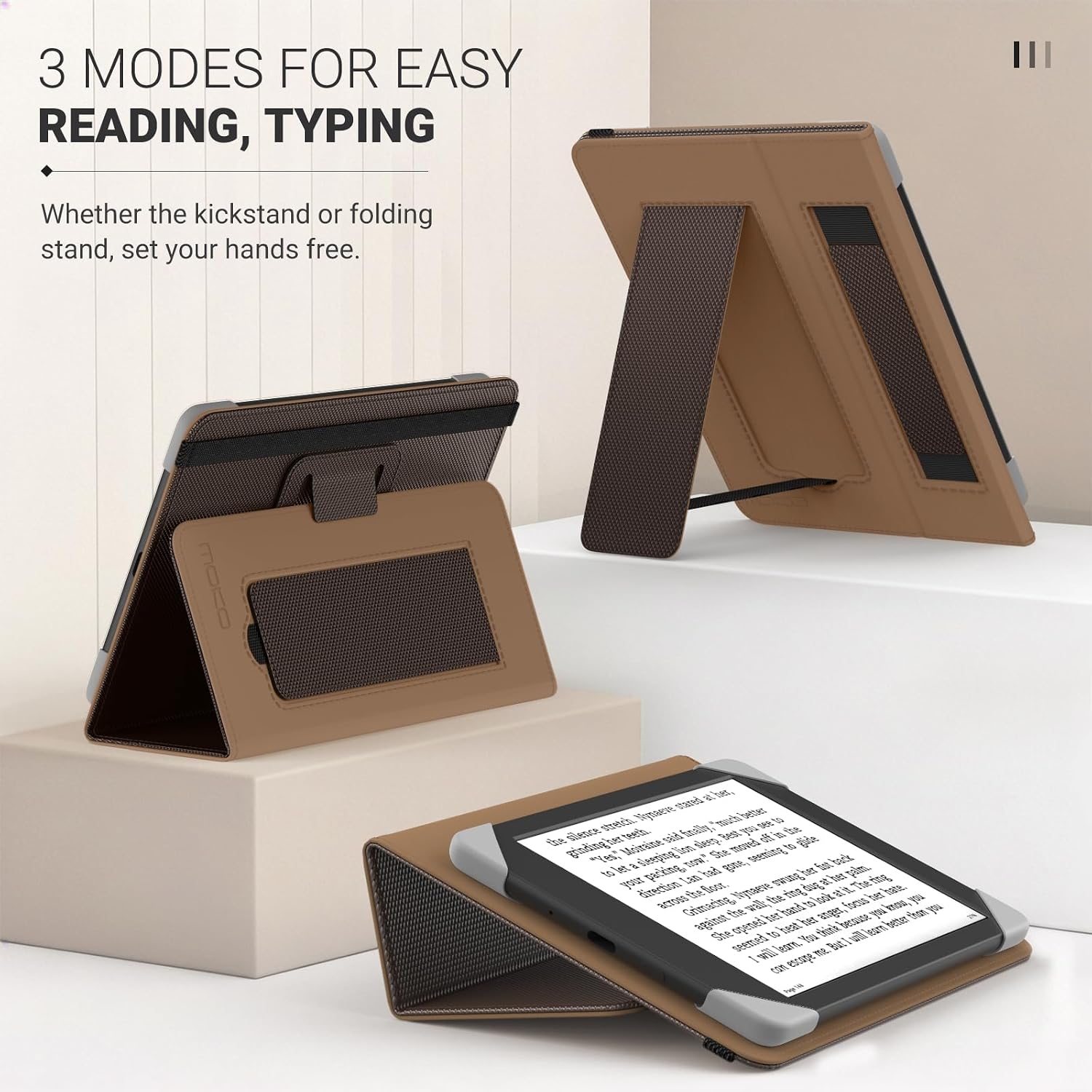 FUNDA UNIVERSAL MOKO PARA KINDLE Y TABLETS DE 6 PULGADAS COLOR CAFÉ OSCURO - 4