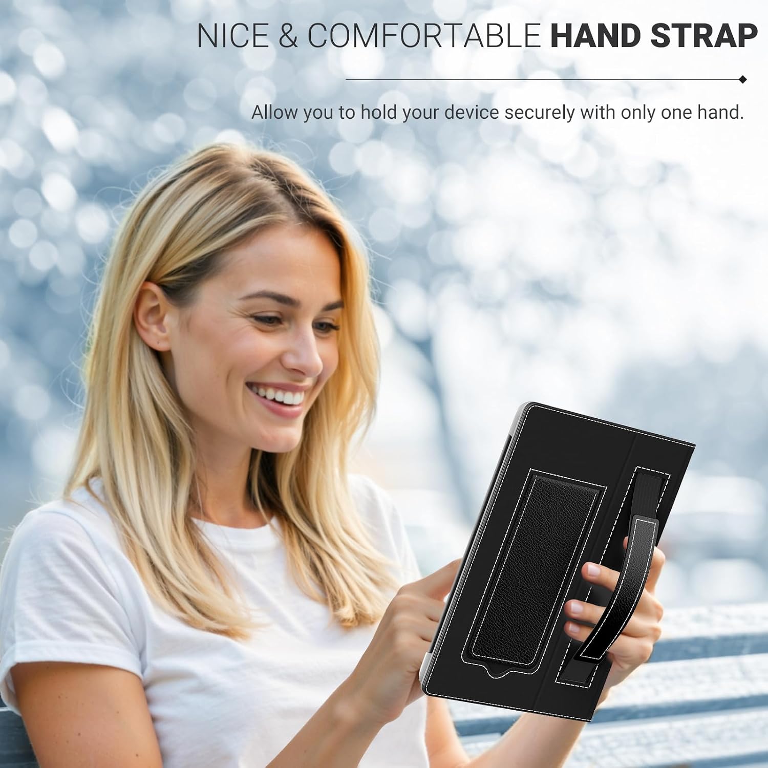 FUNDA UNIVERSAL PARA EREADERS Y TABLETS 6.8-7 PULGADAS MOKO LYCHEE NEGRO - 4