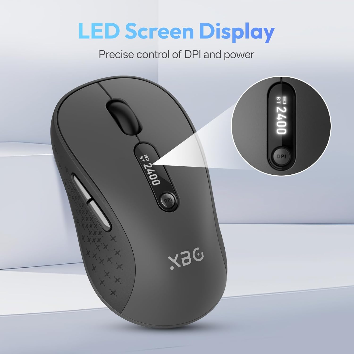 MOUSE INALÁMBRICO XBG B15PRO TRI-MODE CON PANTALLA LED PARA LAPTOP - 2