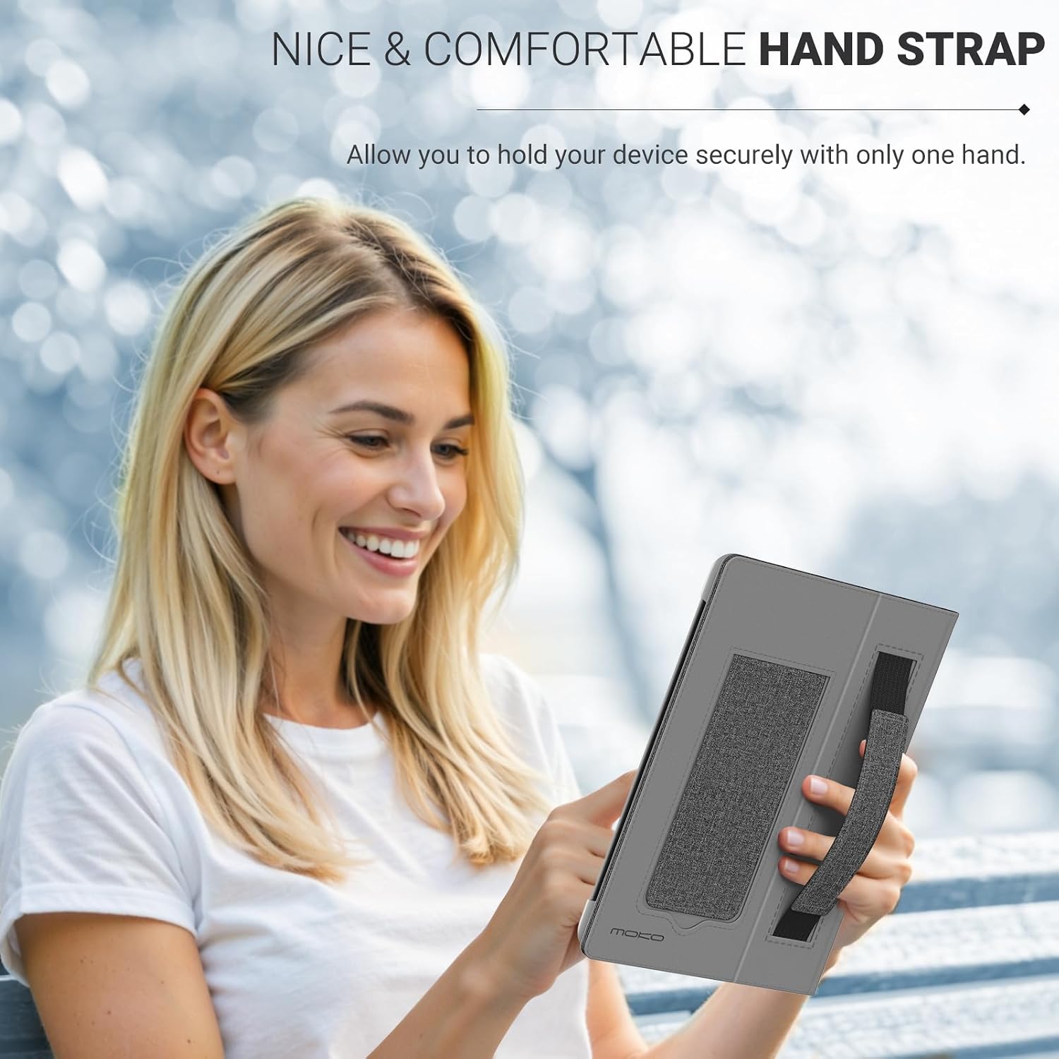 FUNDA UNIVERSAL MOKO PARA EREADERS Y TABLETS 6.8-7 PULGADAS PAPERWHITE GRIS/NEGRO - 4