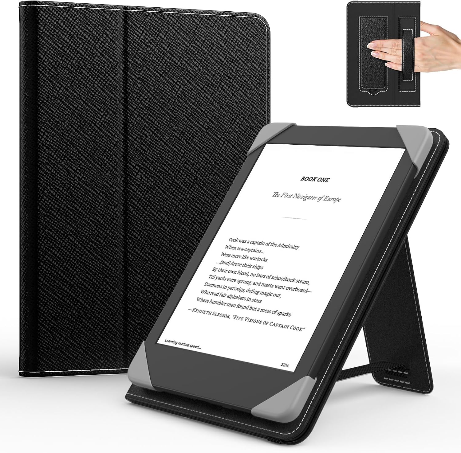 FUNDA UNIVERSAL PARA TABLETS Y EREADERS 6 PULGADAS MOKO NEGRA - 1