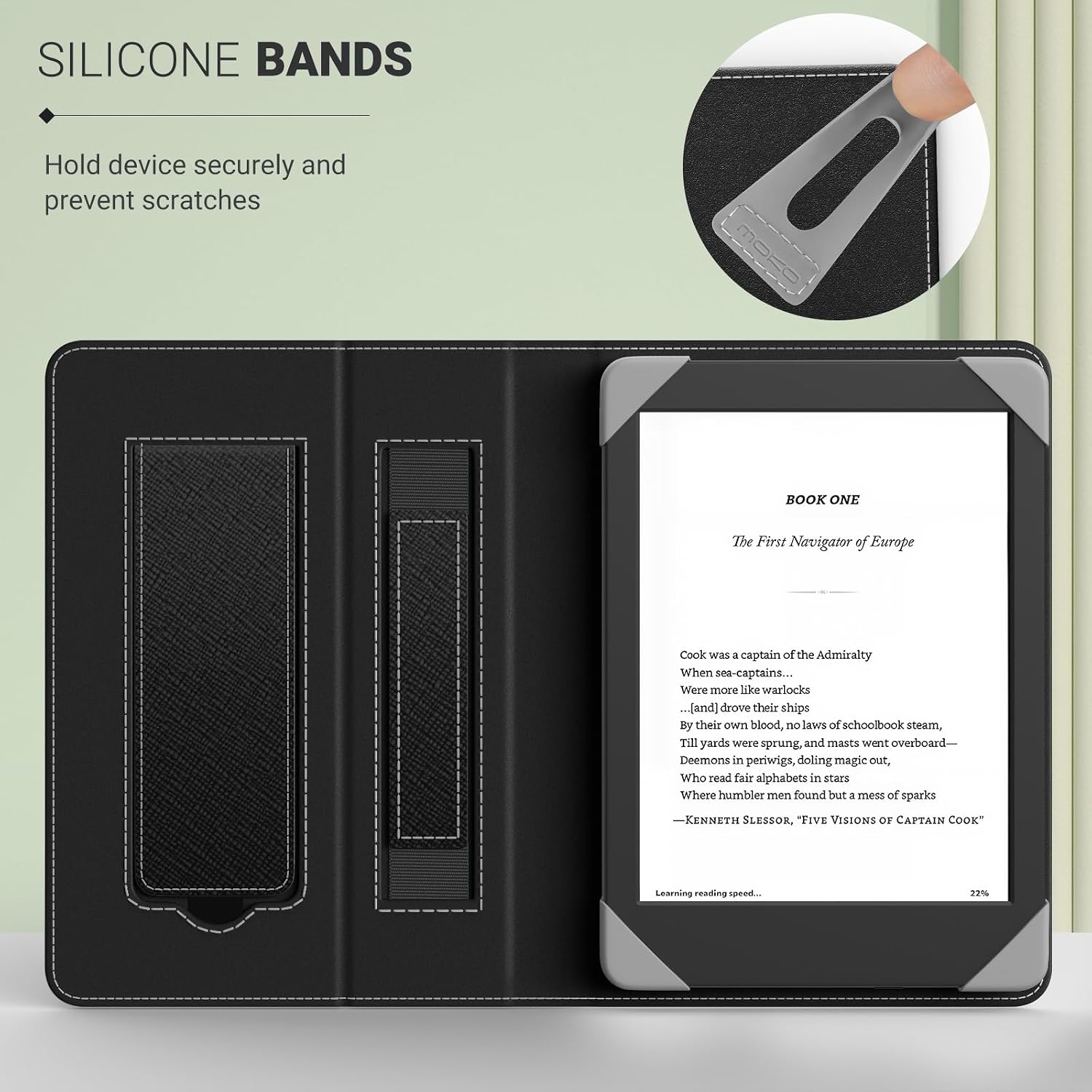 FUNDA UNIVERSAL PARA TABLETS Y EREADERS 6 PULGADAS MOKO NEGRA - 3