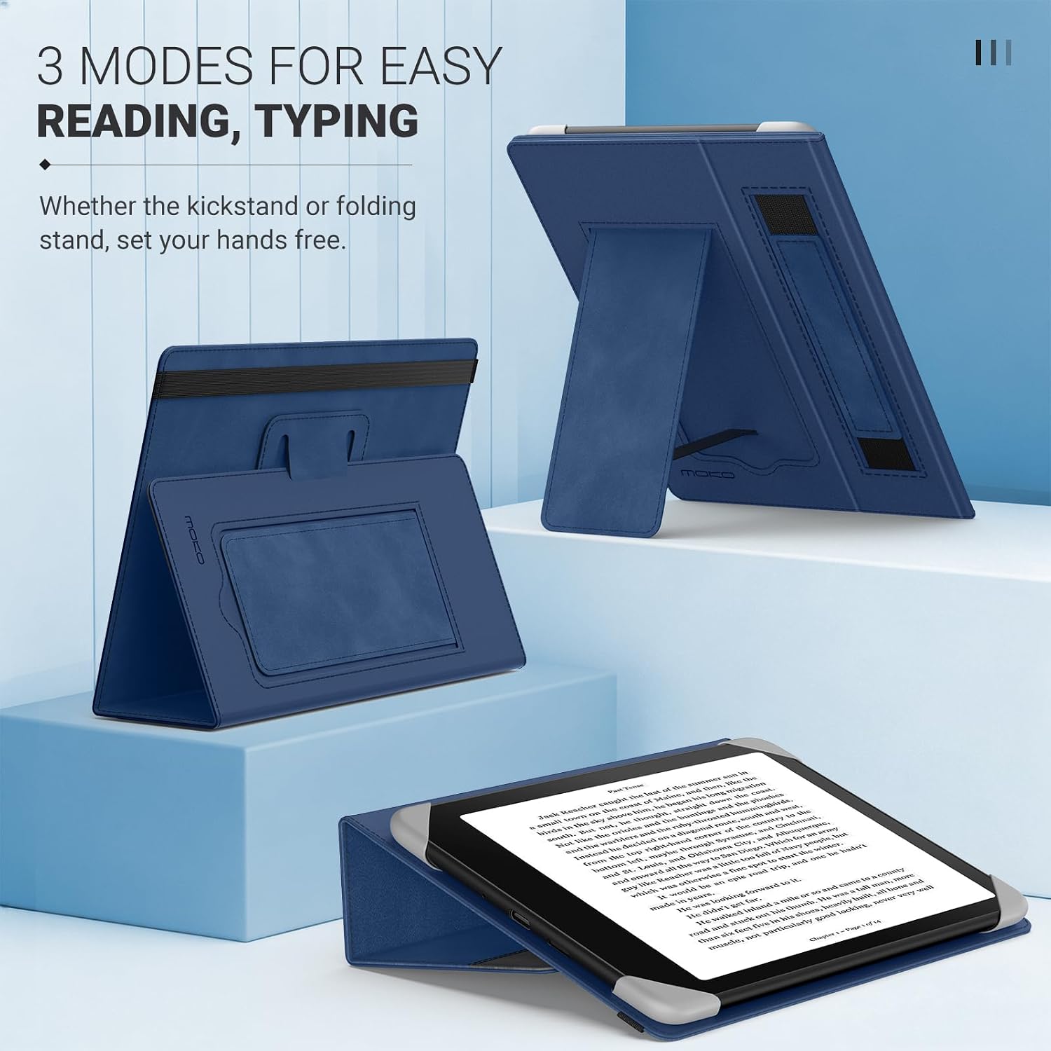 FUNDA UNIVERSAL MOKO PARA EREADERS Y TABLETS 6.8-7 PULGADAS AZUL GRIS - 5