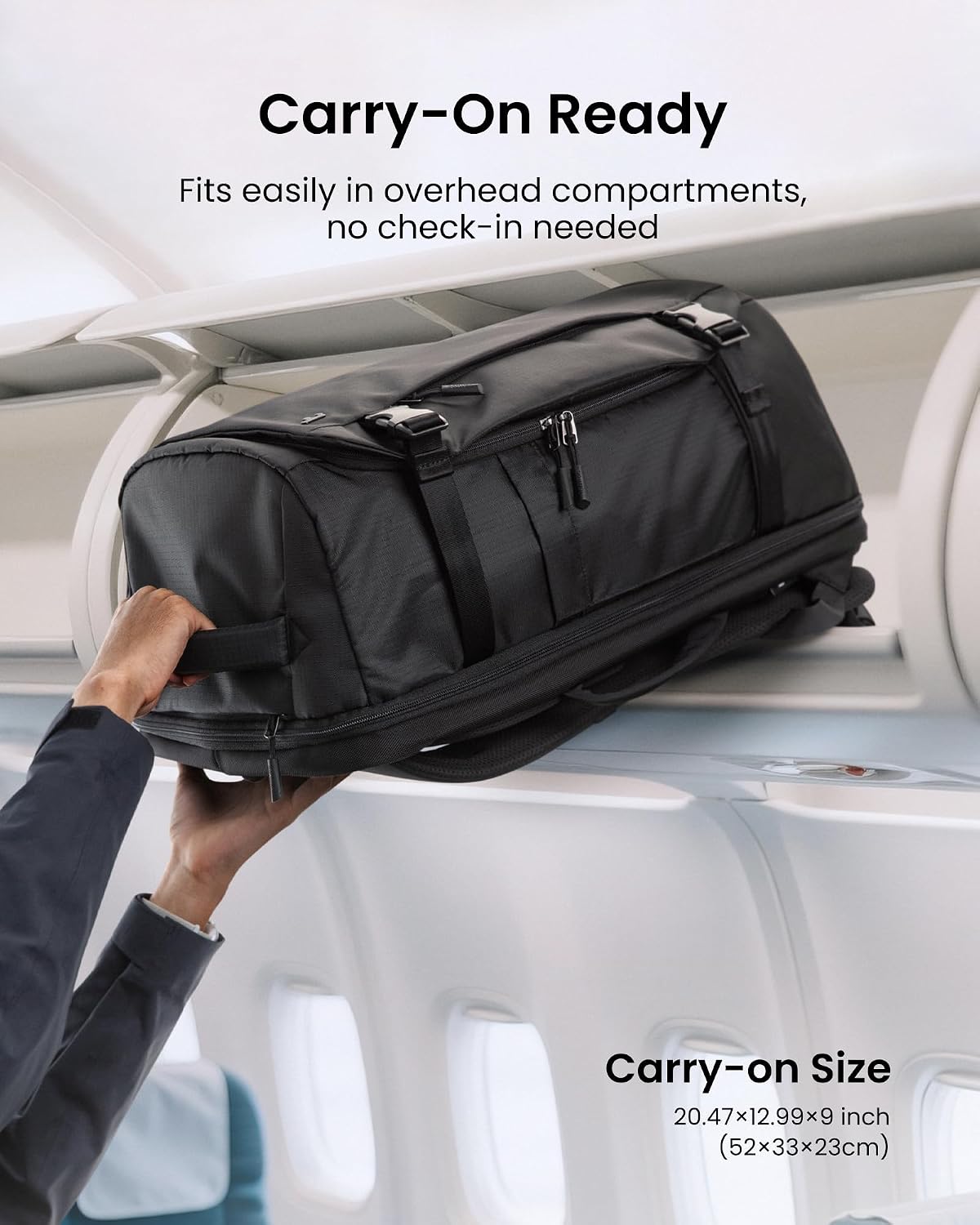 MOCHILA DE VIAJE TOMTOC 40L TSA CARRY ON PFAS FREE - 4