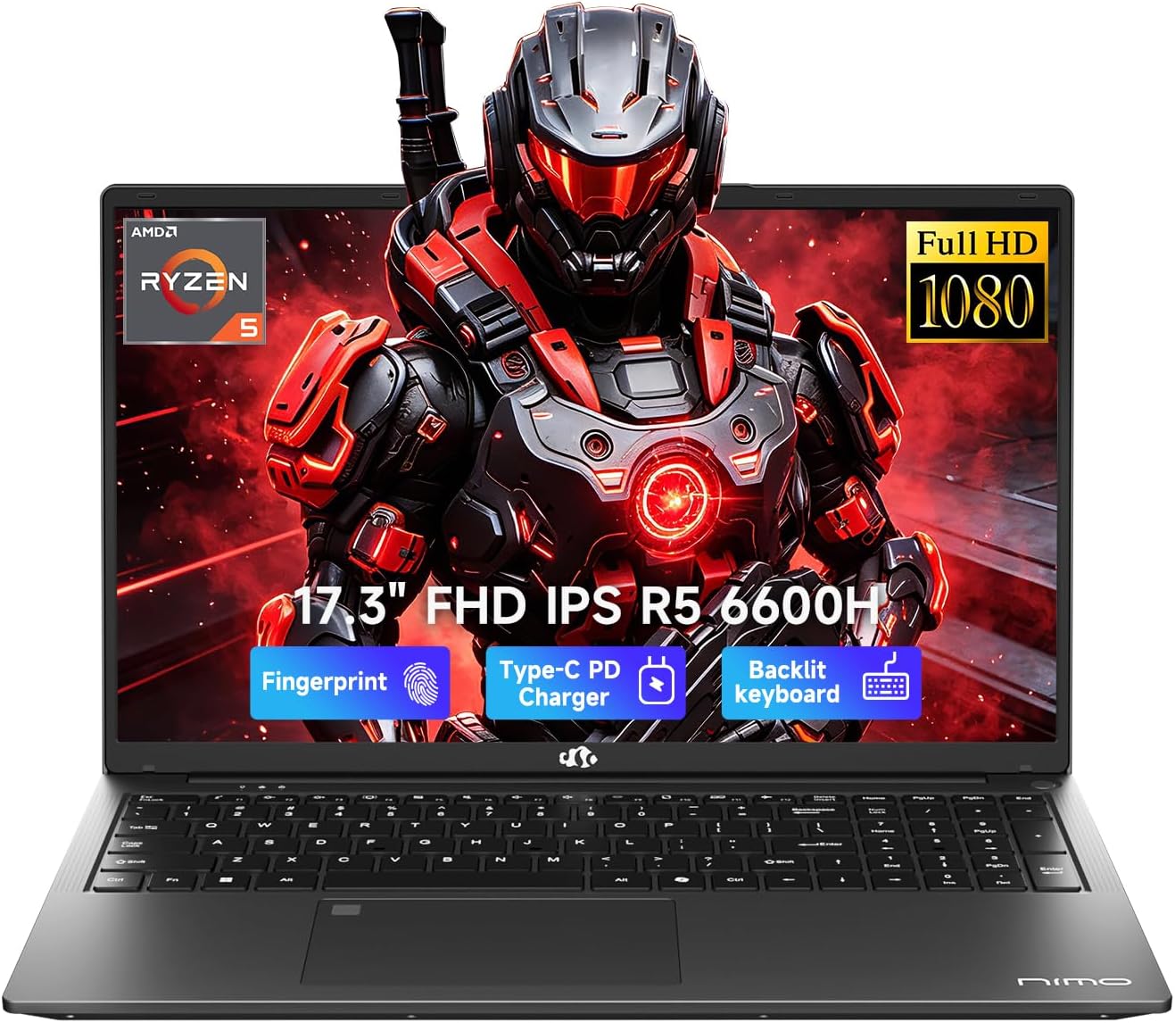 LAPTOP NIMO 17.3' RYZEN 5 6600H 32GB 1TB SSD - 1