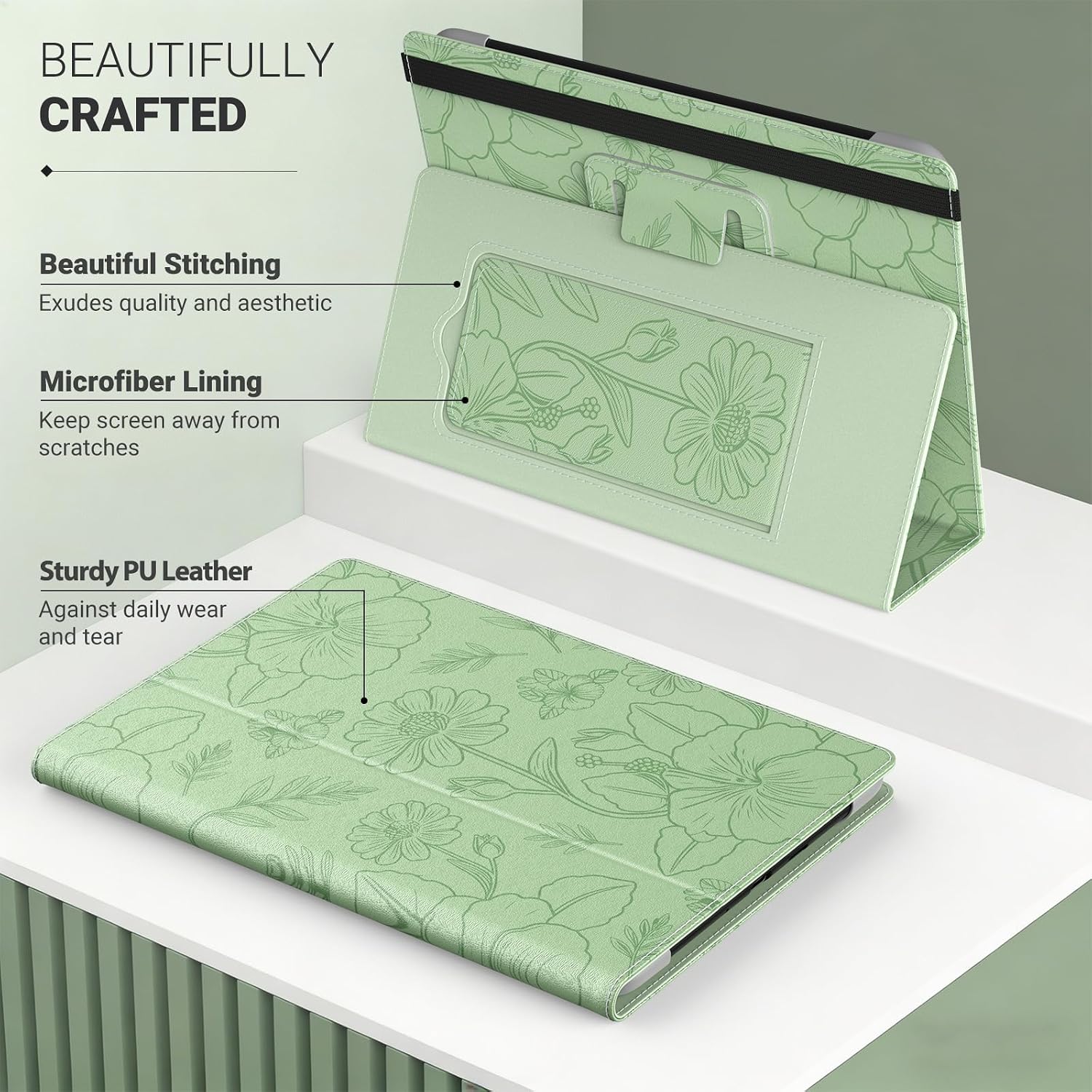 FUNDA UNIVERSAL MOKO PARA EREADERS Y TABLETS 6.8-7 PULGADAS LÍNEAS FLORALES - 5