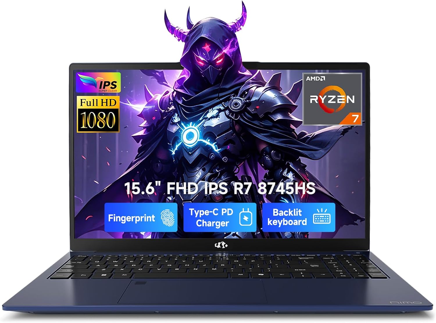 LAPTOP NIMO 15.6' AMD RYZEN 7 8745HS 16GB DDR5 512GB SSD AZUL - 1