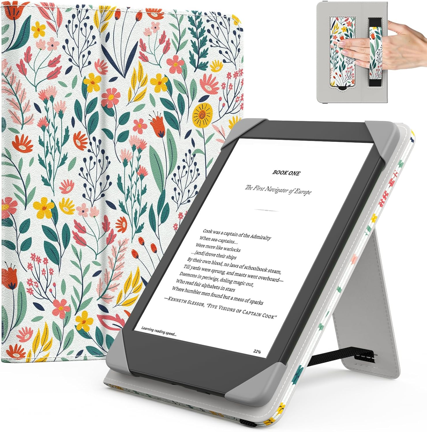 FUNDA UNIVERSAL PARA TABLETS Y EREADERS 6 PULGADAS MOKO FLORES - 1