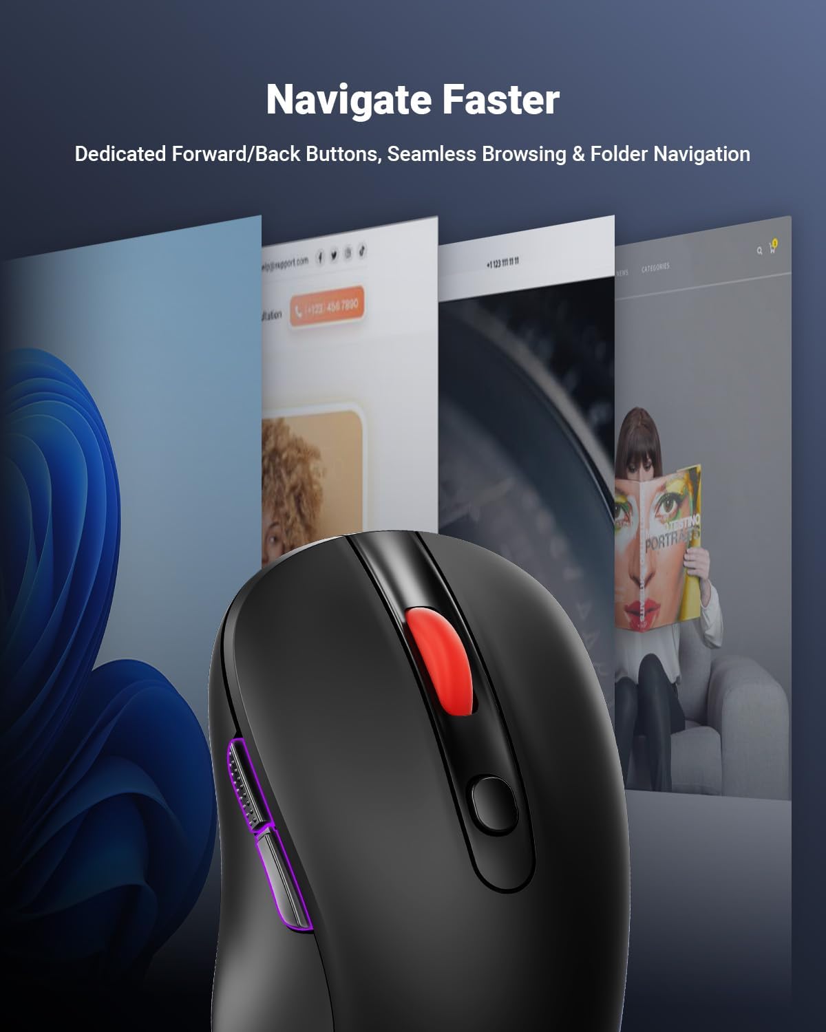 MOUSE INALÁMBRICO USB WEGEAR MW16 NEGRO - 4