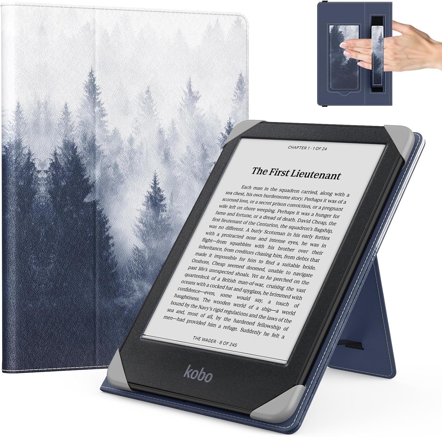 FUNDA UNIVERSAL PARA TABLETS Y EREADERS MOKO 6.8-7 PULGADAS GRIS BOSQUE - 1