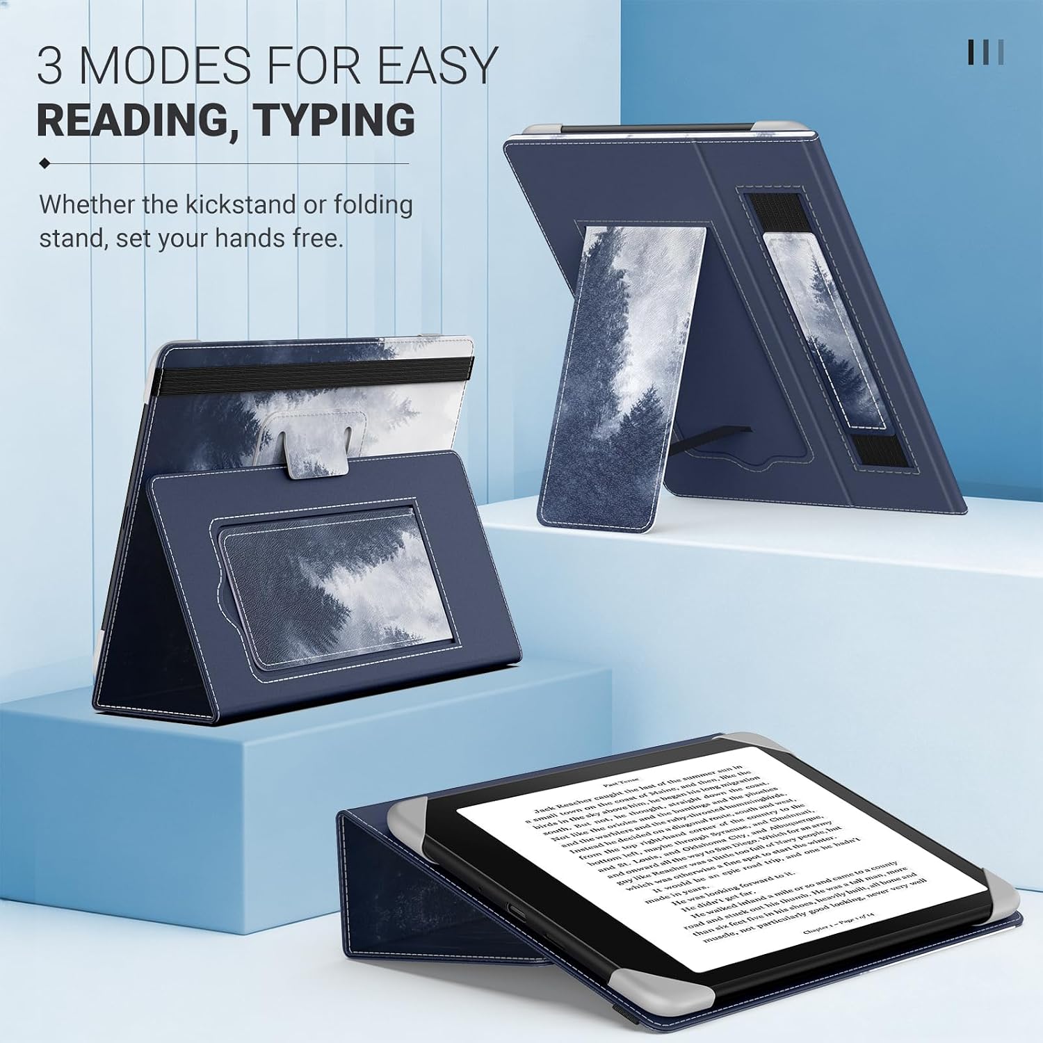 FUNDA UNIVERSAL PARA TABLETS Y EREADERS MOKO 6.8-7 PULGADAS GRIS BOSQUE - 3