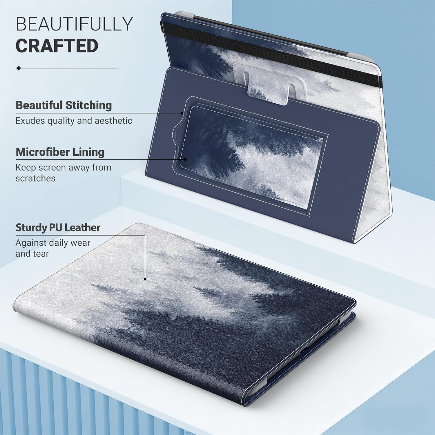 FUNDA UNIVERSAL PARA TABLETS Y EREADERS MOKO 6.8-7 PULGADAS GRIS BOSQUE - 5