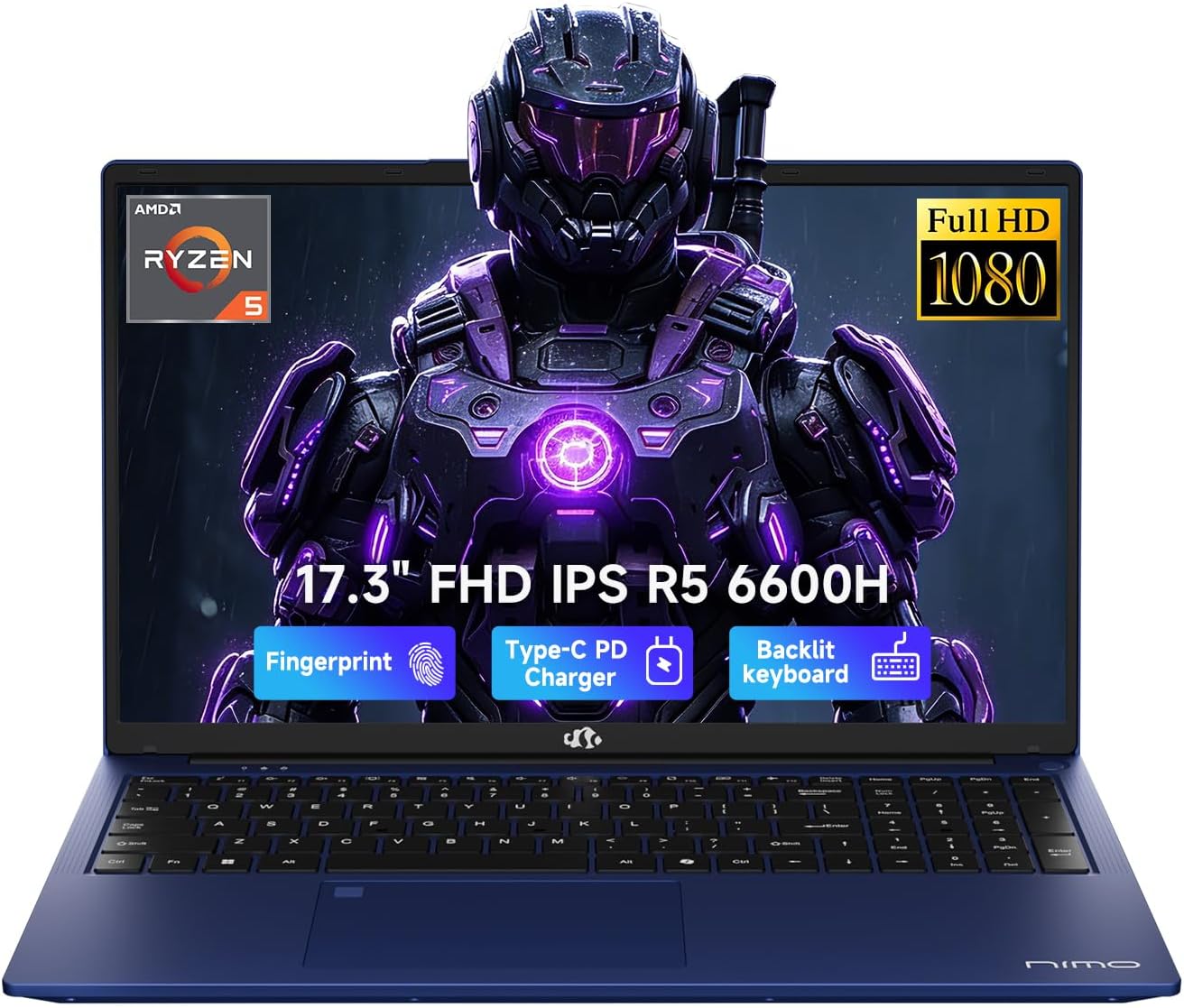 LAPTOP NIMO 17.3' FHD RYZEN 5 6600H 32GB 1TB SSD - 1